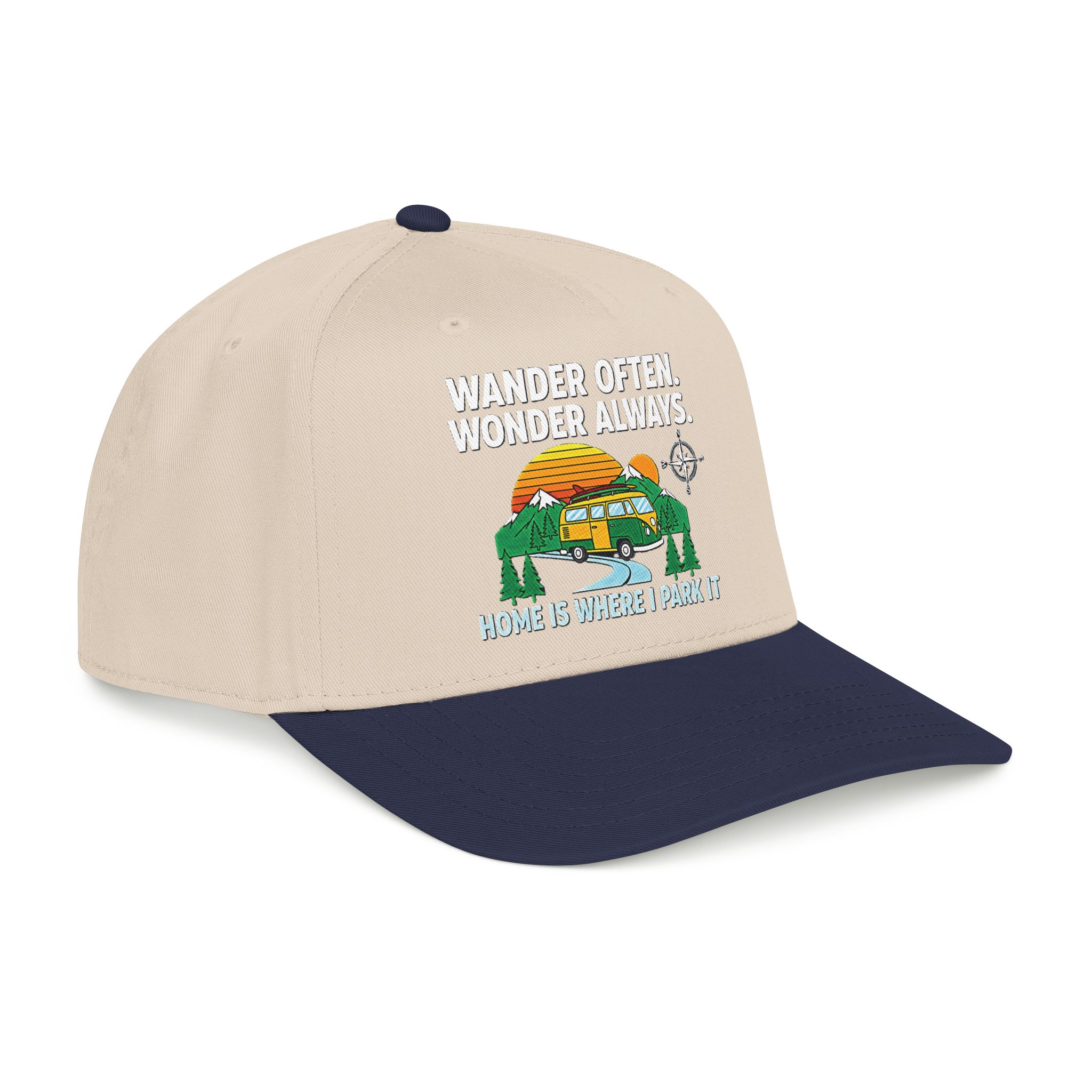 Baseball Cap — "Fueled by Exploration" Adventure Is My Compass Camper Hat