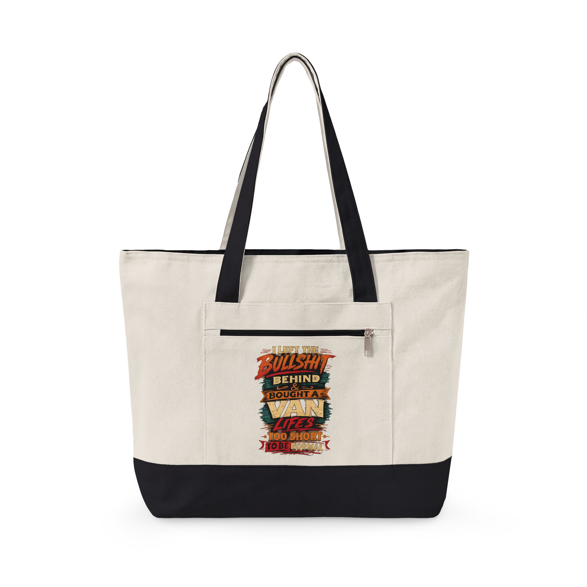 Zippered Canvas Tote — "I Left The Bullshit" (Design F**K-Line)