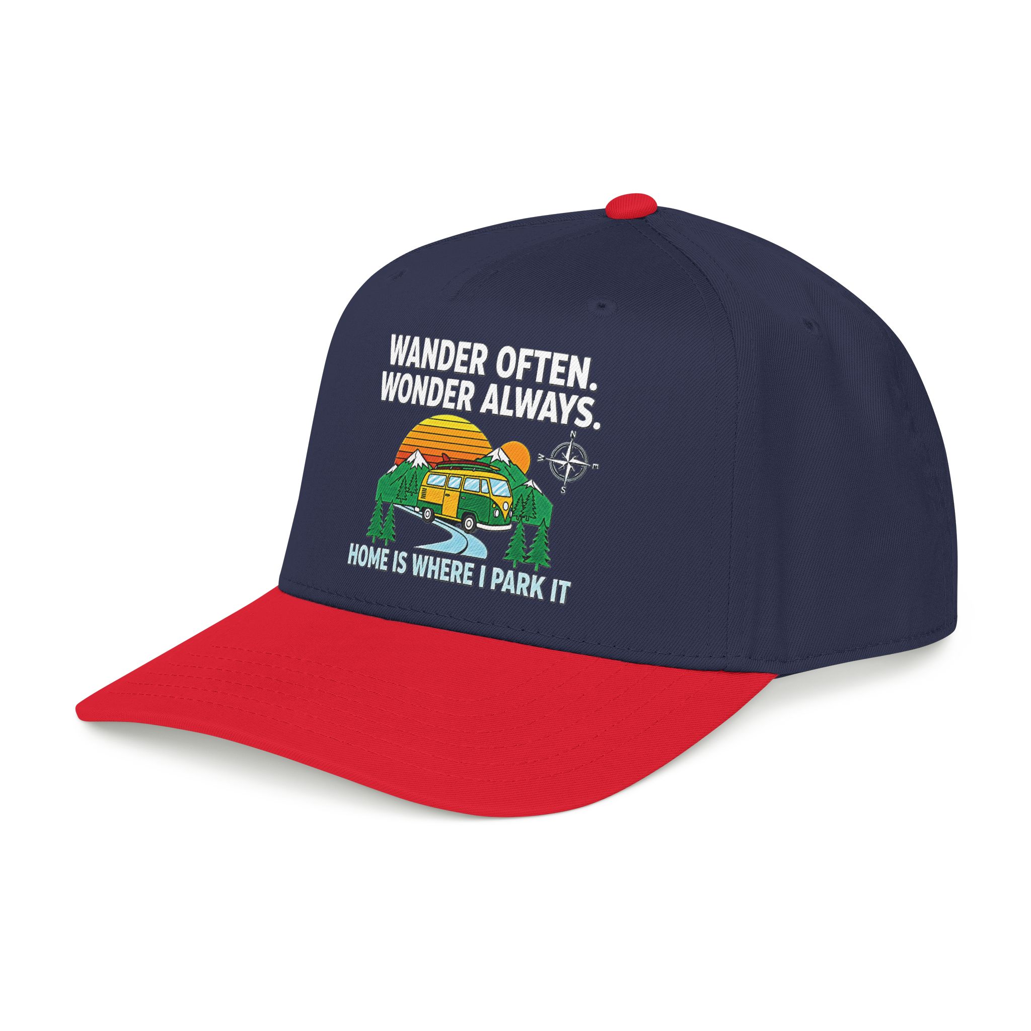 Baseball Cap — "Fueled by Exploration" Adventure Is My Compass Camper Hat