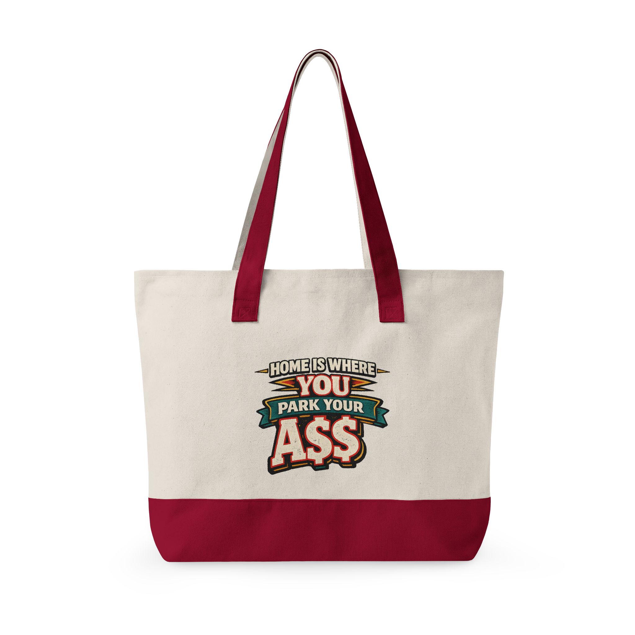 1556809277150466506_2048.jpeg Zippered Canvas Tote — "Home Is Where You Park Your Ass" (Design F**K-Line)