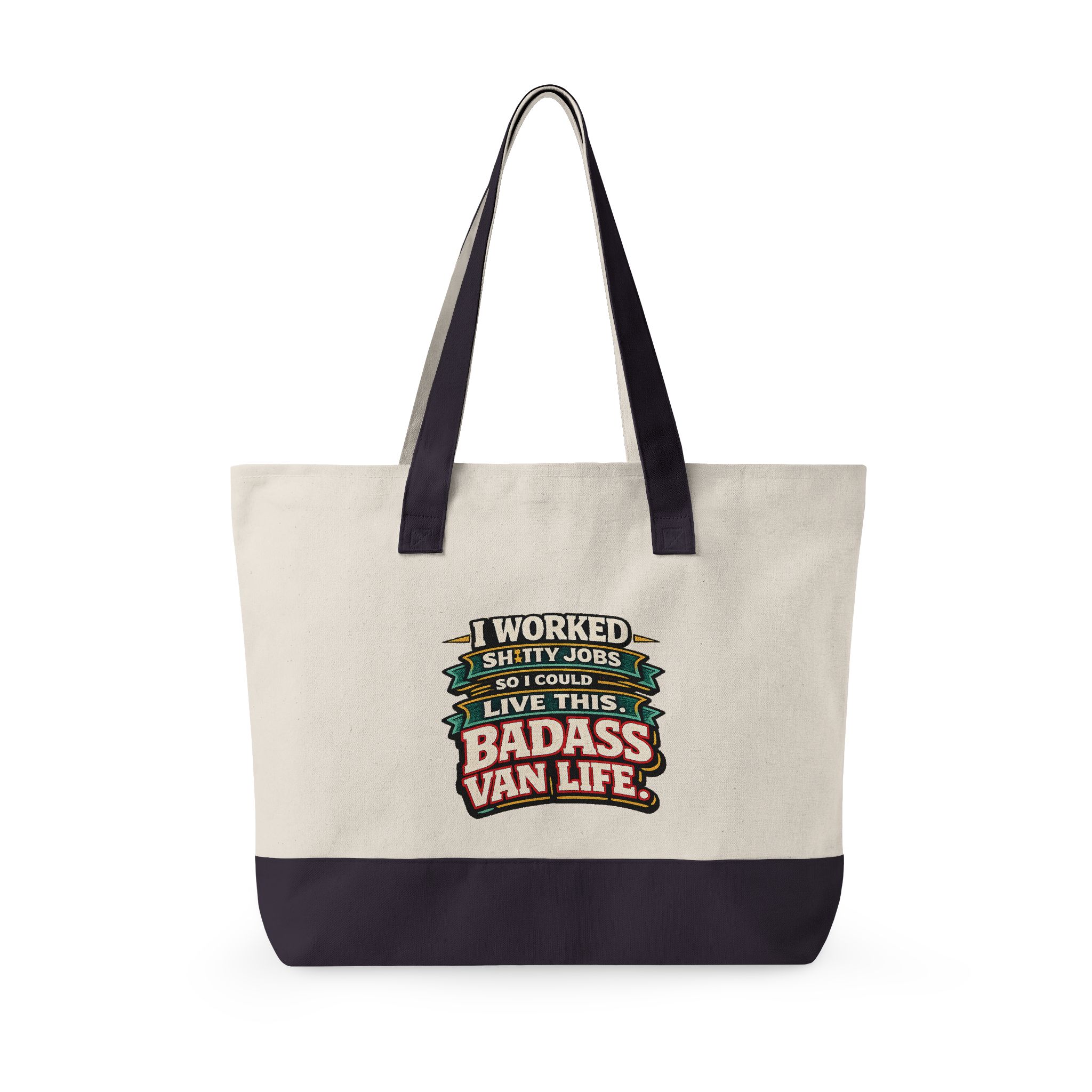 15861376884797414830_2048.jpeg Zippered Canvas Tote — "I worked Shitty Jobs" (Design F**K-Line)