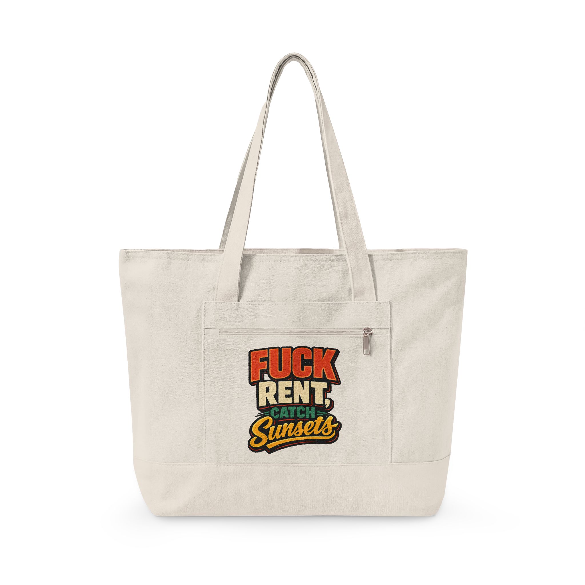 15904823442200723532_2048.jpeg Zippered Canvas Tote — "Fuck Rent" (Design F**K-Line)