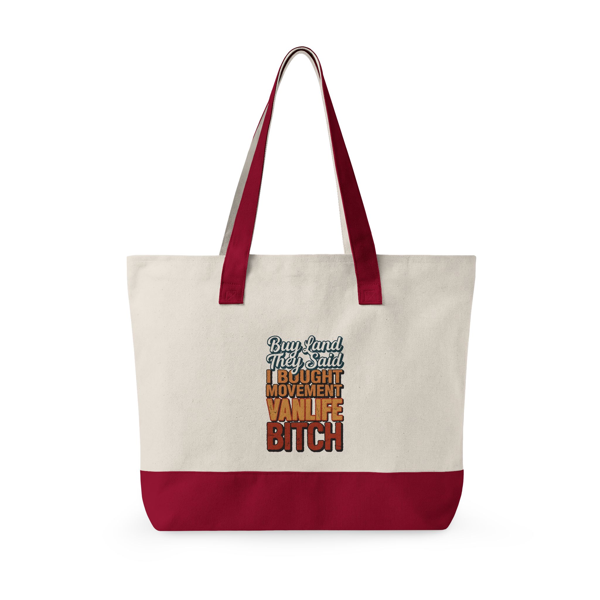 15945516958981559206_2048.jpeg Zippered Canvas Tote — "Buy Land They Said" (Design F**K-Line)