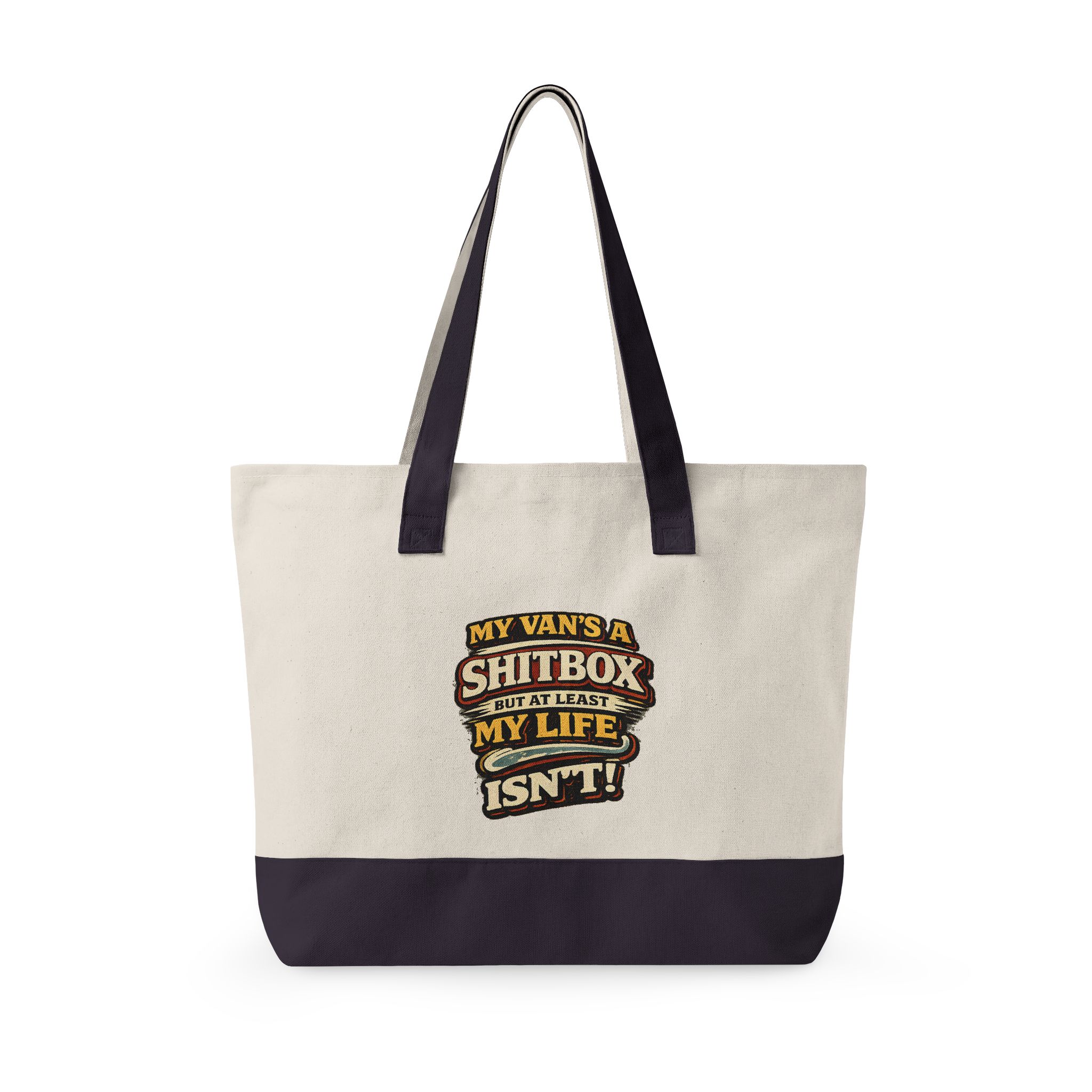 16068672639256263473_2048.jpeg Zippered Canvas Tote — "My Vans A Shitbox" (Design F**K-Line)