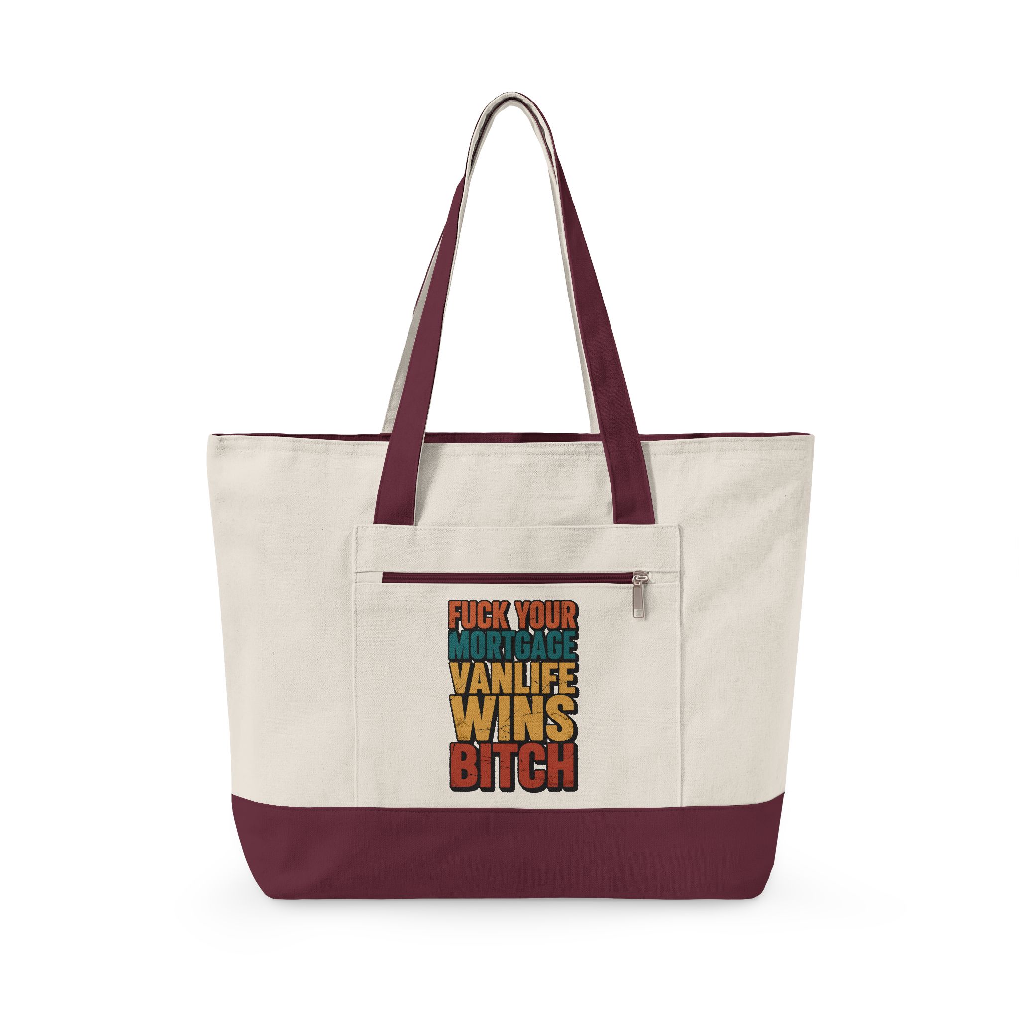 16112073333815672800_2048.jpeg Zippered Canvas Tote — "Fuck Your Mortgage" (Design F**K-Line)