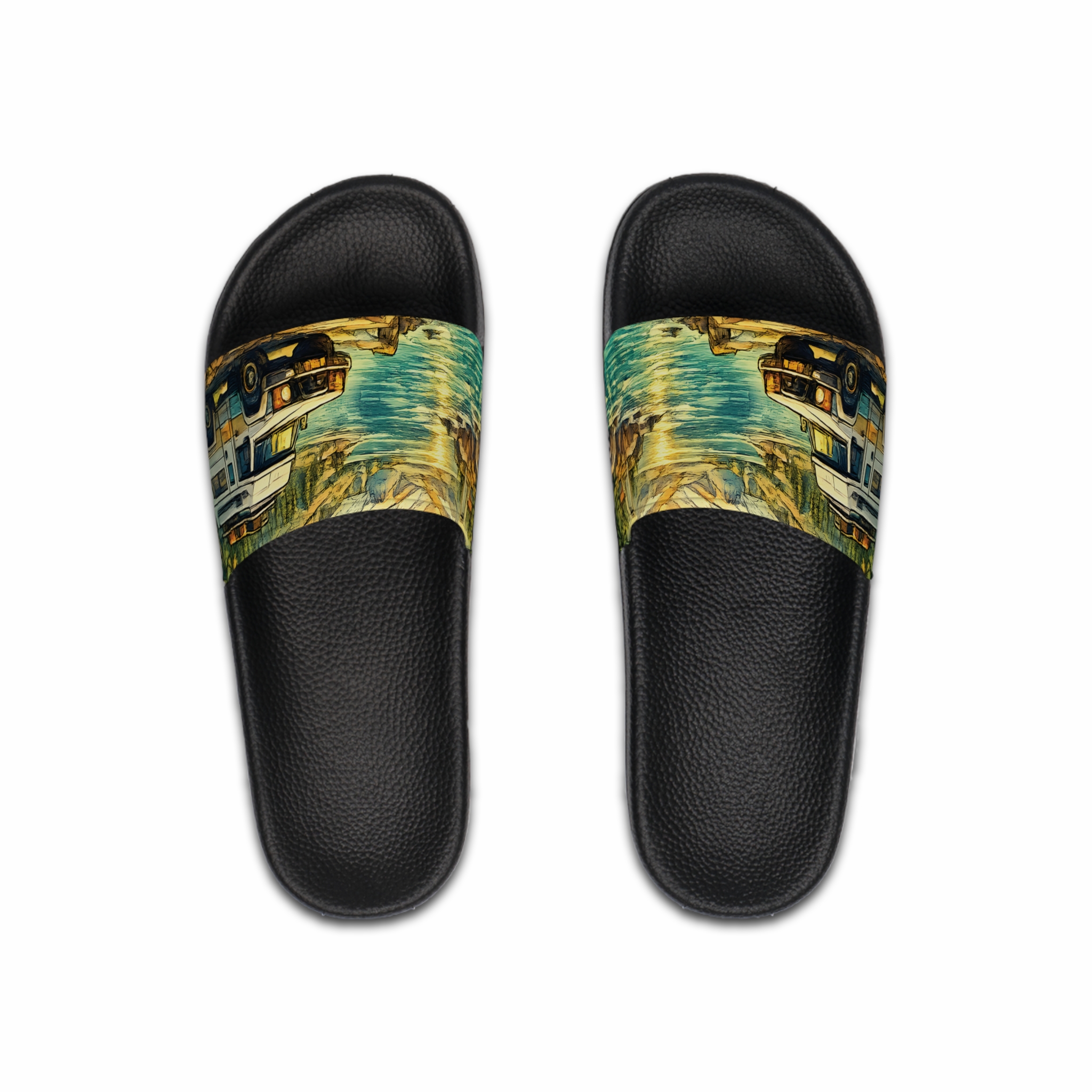 16168710978268708108_2048.jpeg Men's Slide Sandals — Vintage Camper Vibes for Men (Cubic-Line)