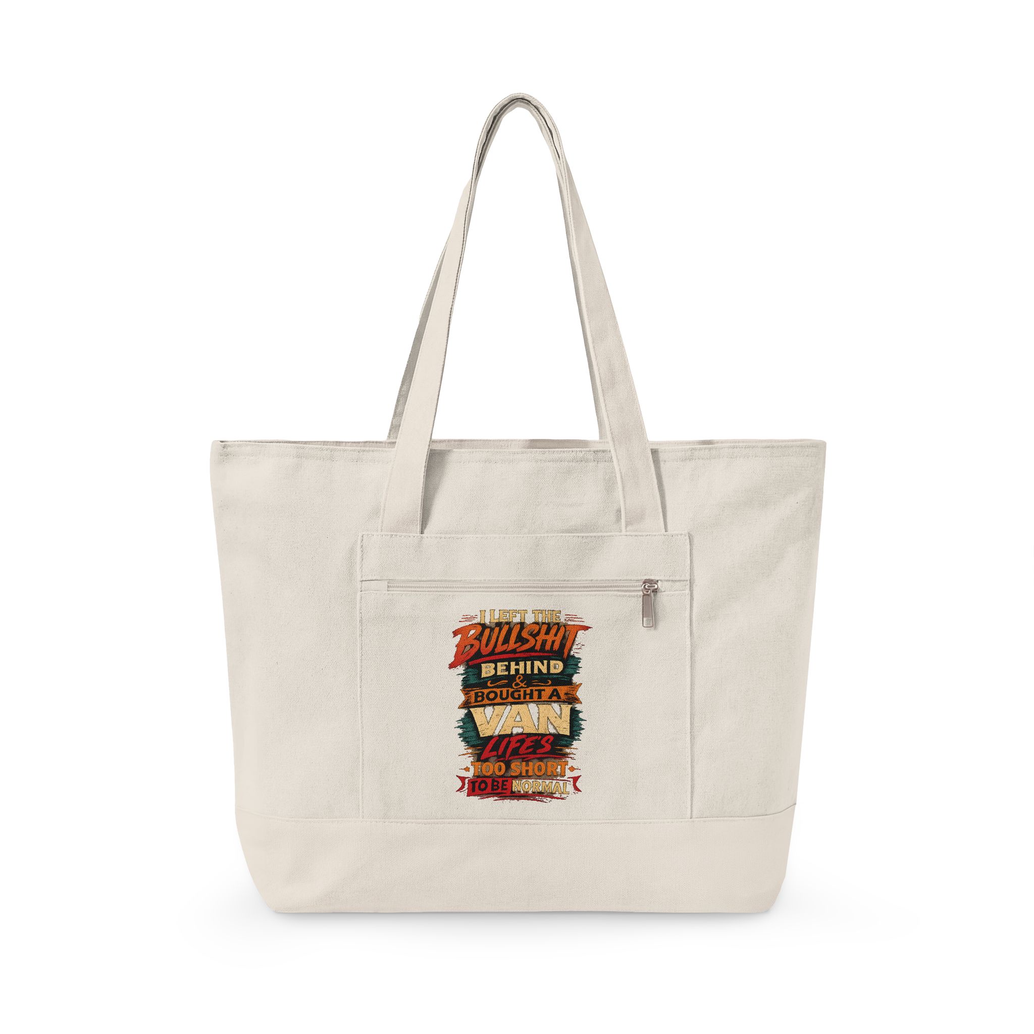 Zippered Canvas Tote — "I Left The Bullshit" (Design F**K-Line)