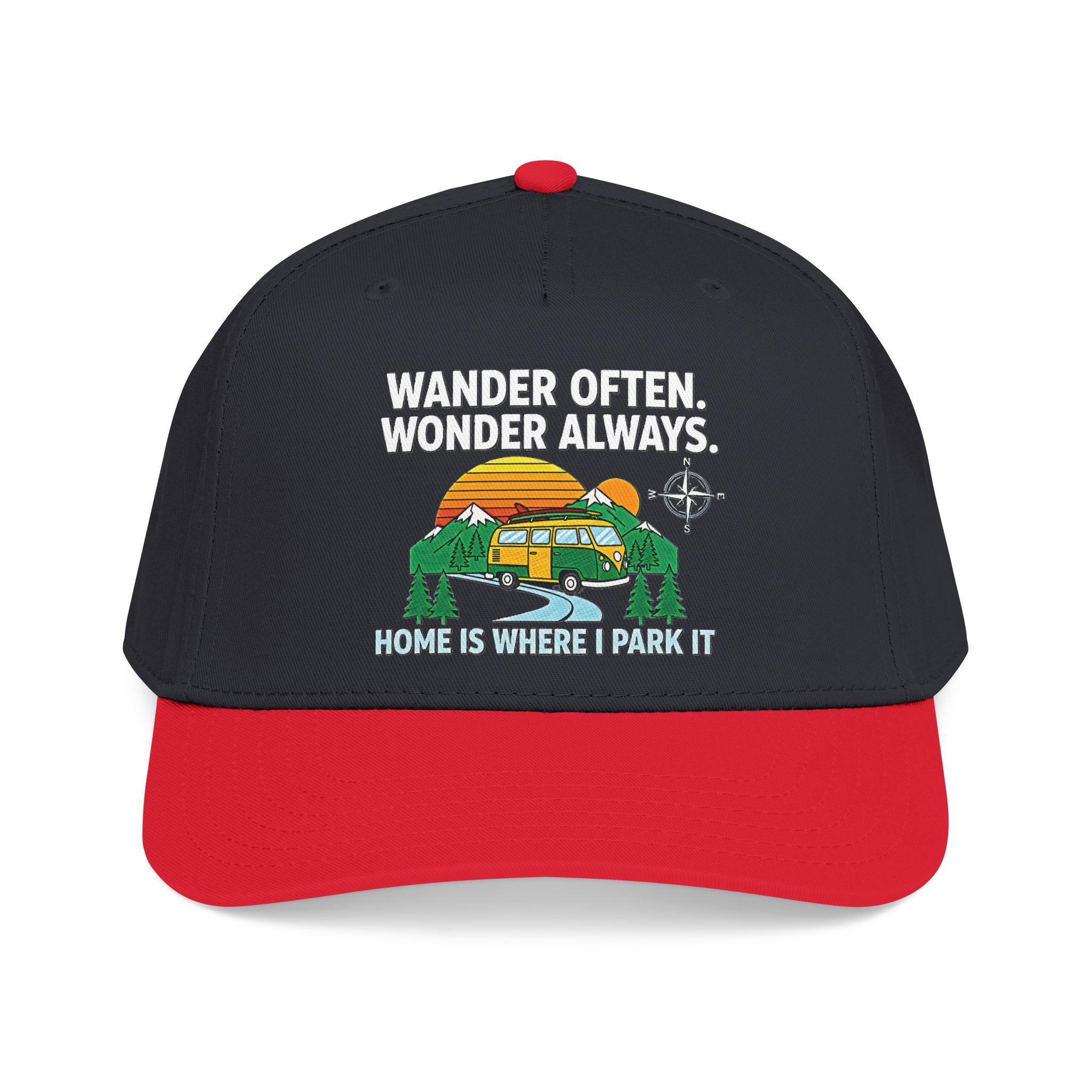 Baseball Cap — "Fueled by Exploration" Adventure Is My Compass Camper Hat