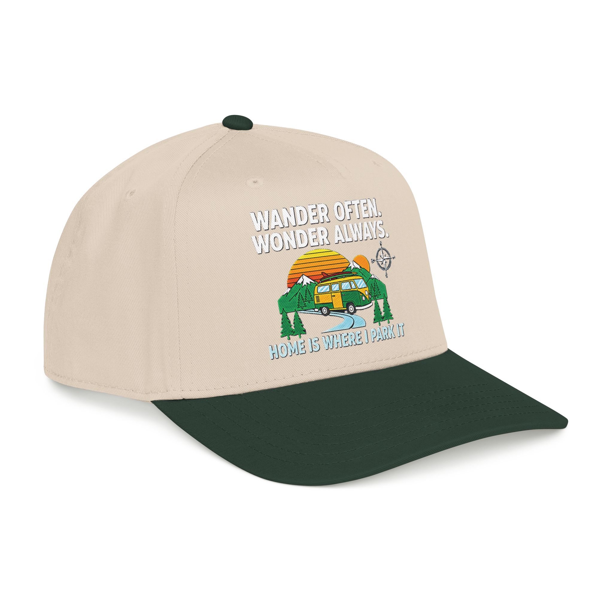 Baseball Cap — "Fueled by Exploration" Adventure Is My Compass Camper Hat