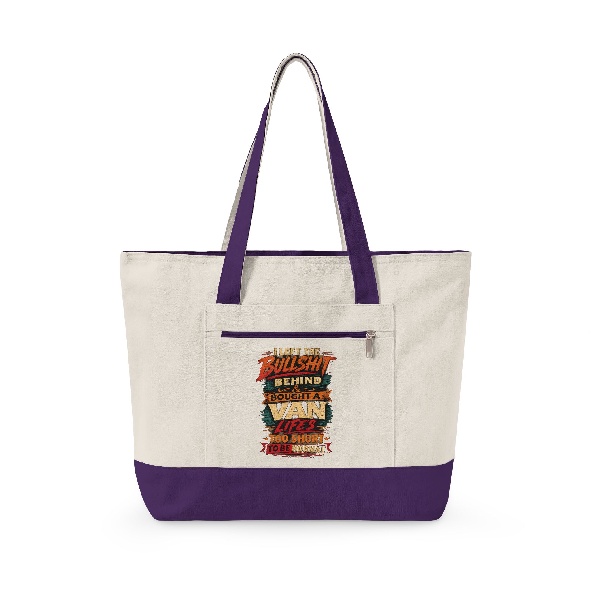 Zippered Canvas Tote — "I Left The Bullshit" (Design F**K-Line)