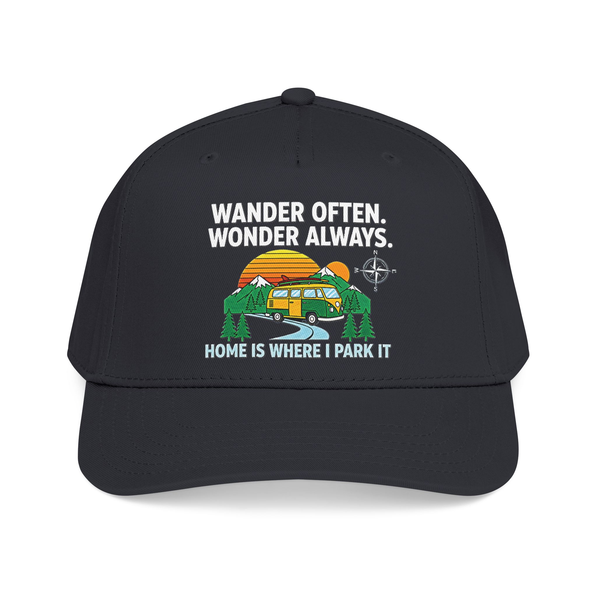 Baseball Cap — "Fueled by Exploration" Adventure Is My Compass Camper Hat