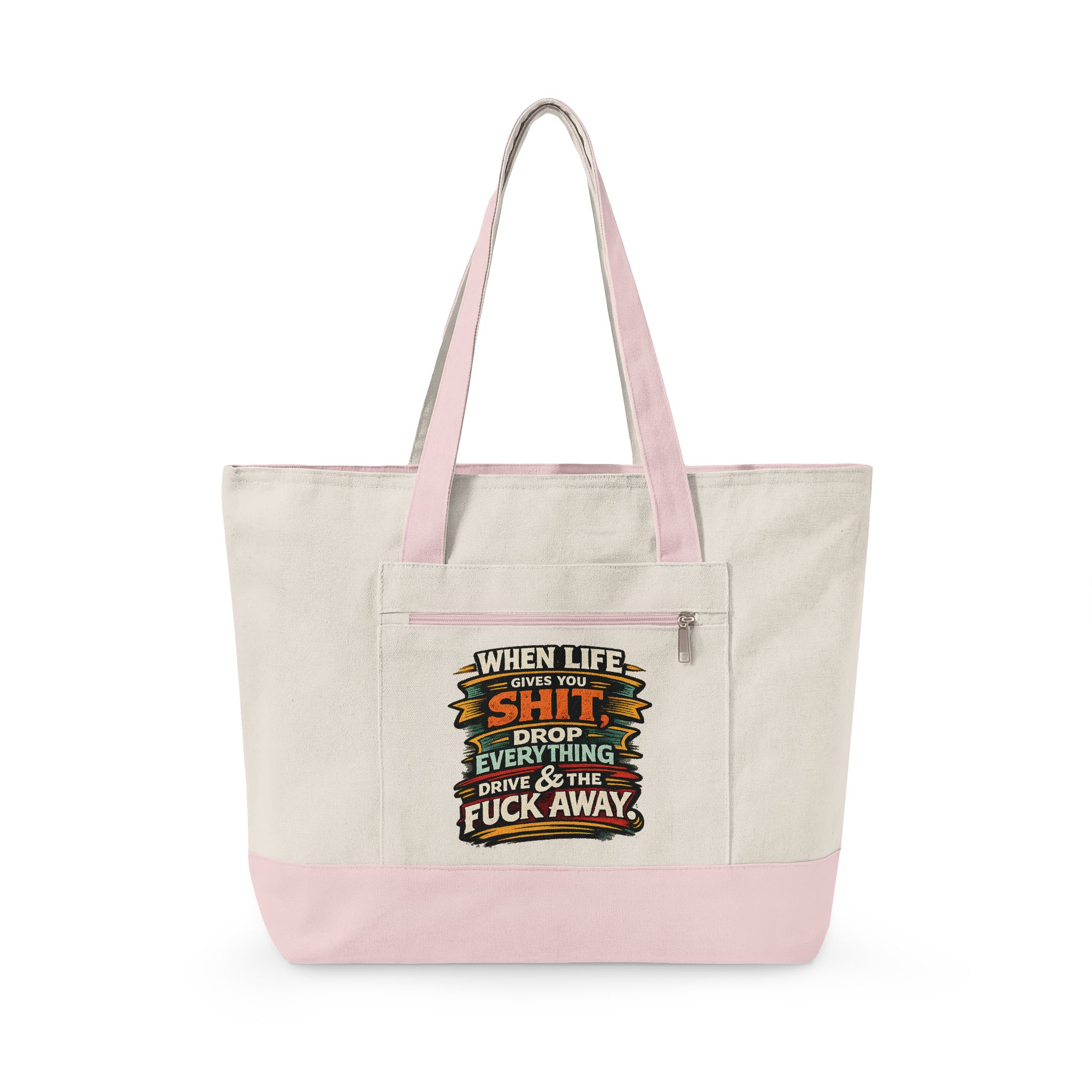 16631974995906905325_2048.jpeg Zippered Canvas Tote — "When Life Gives You Shit" (Design F**K-Line)