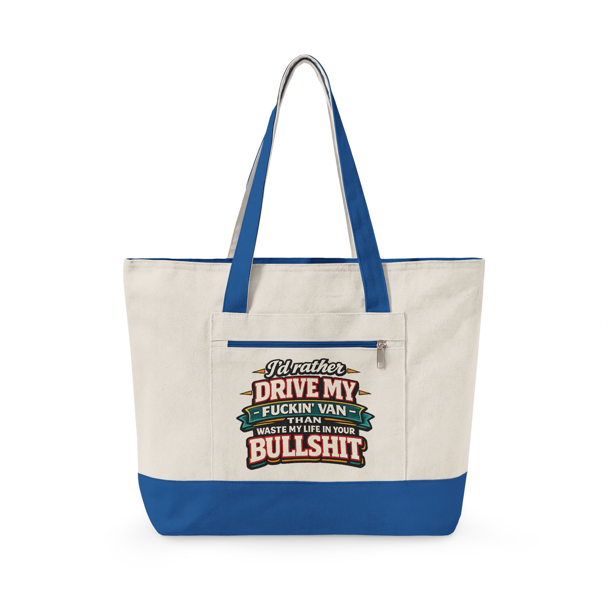 16644132449629922229_2048.jpeg Zippered Canvas Tote — "I d Rather Drive My Fuckin Van" (Design F**K-Line)