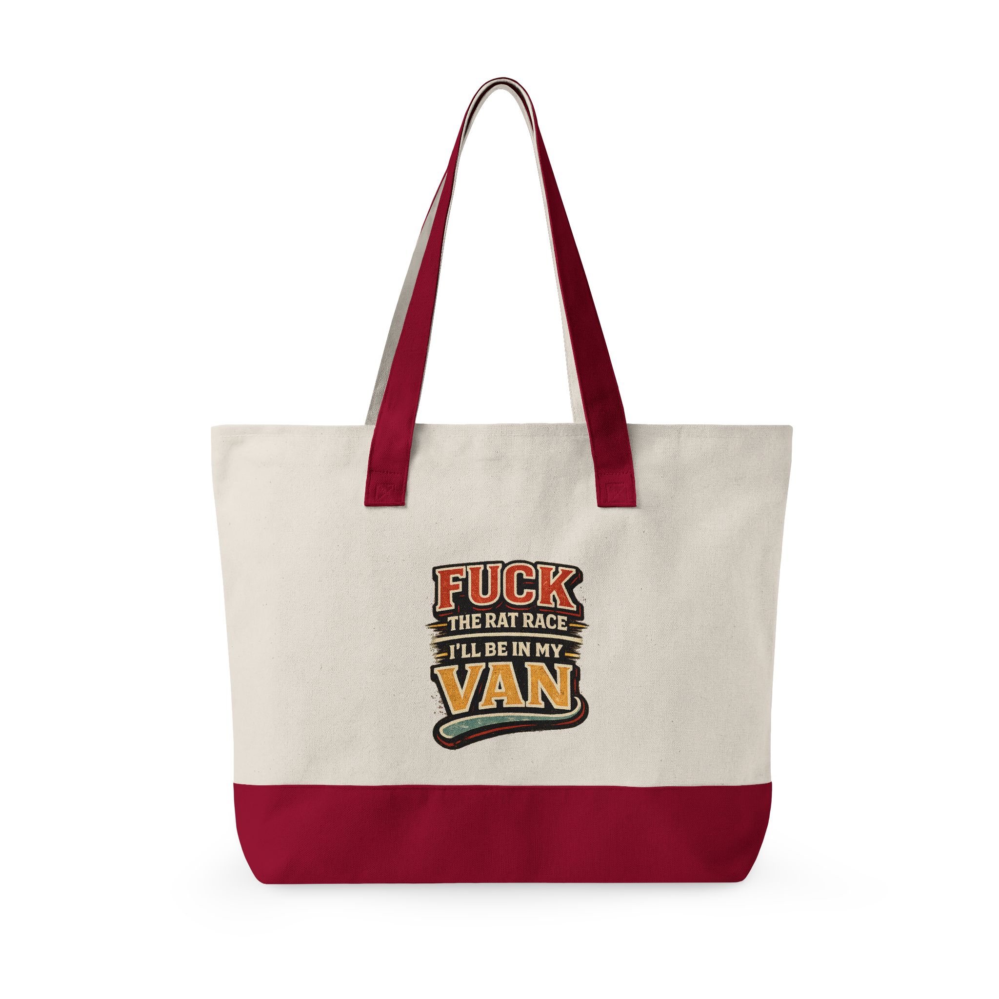 16656870416871940952_2048.jpeg Zippered Canvas Tote — "Fuck The Rat Race" (Design F**K-Line)