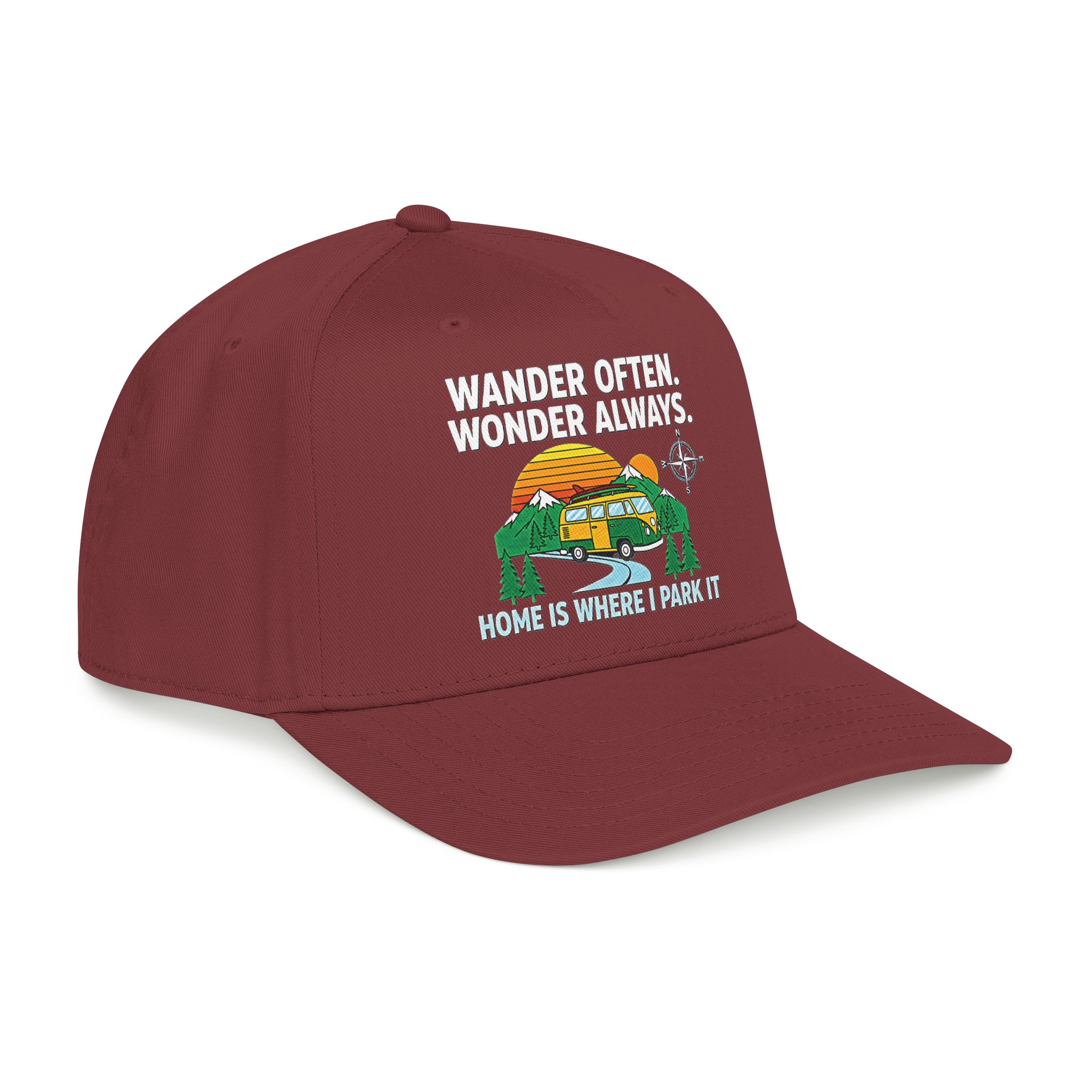 Baseball Cap — "Fueled by Exploration" Adventure Is My Compass Camper Hat