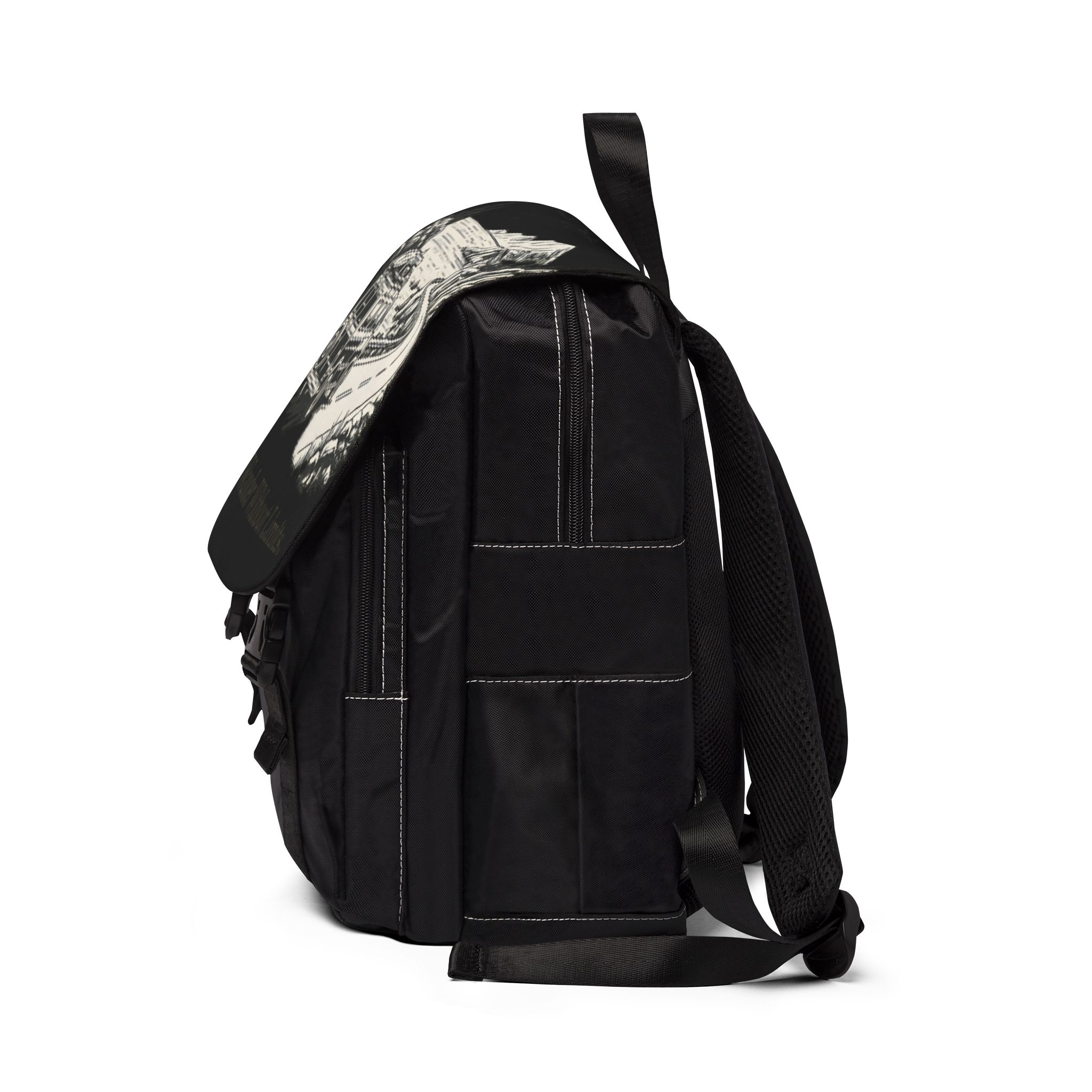 Unisex Casual Shoulder Backpack — "Wander Without Limits" Design Minimal-Line