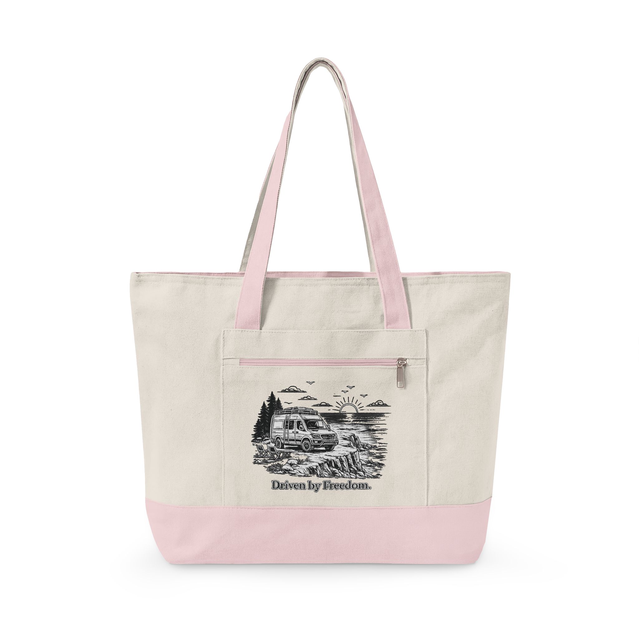 17056288228662188885_2048.jpeg Zippered Canvas Tote — "Drive By Freedom" (Design Minimal-Line)