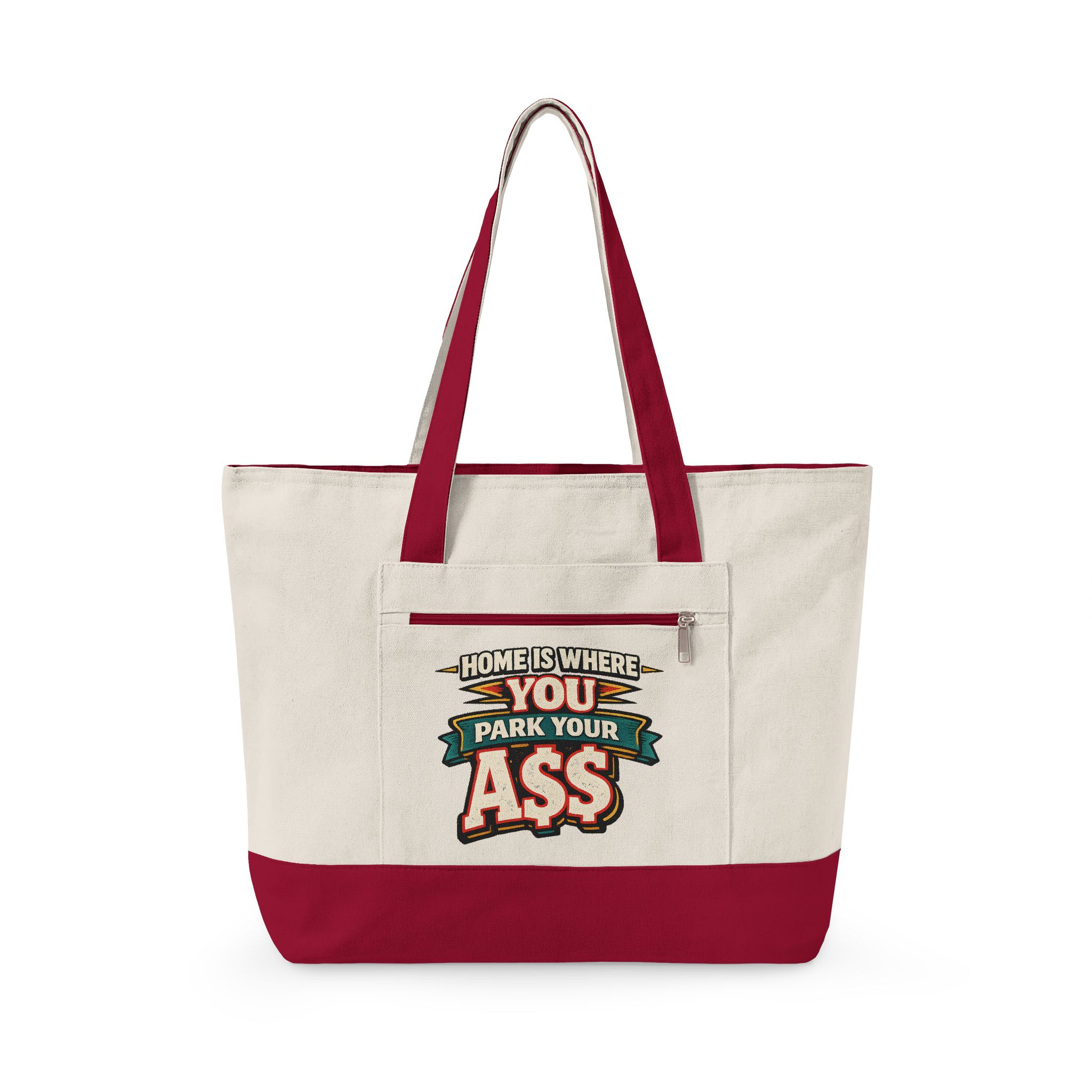 1708989721368935372_2048.jpeg Zippered Canvas Tote — "Home Is Where You Park Your Ass" (Design F**K-Line)