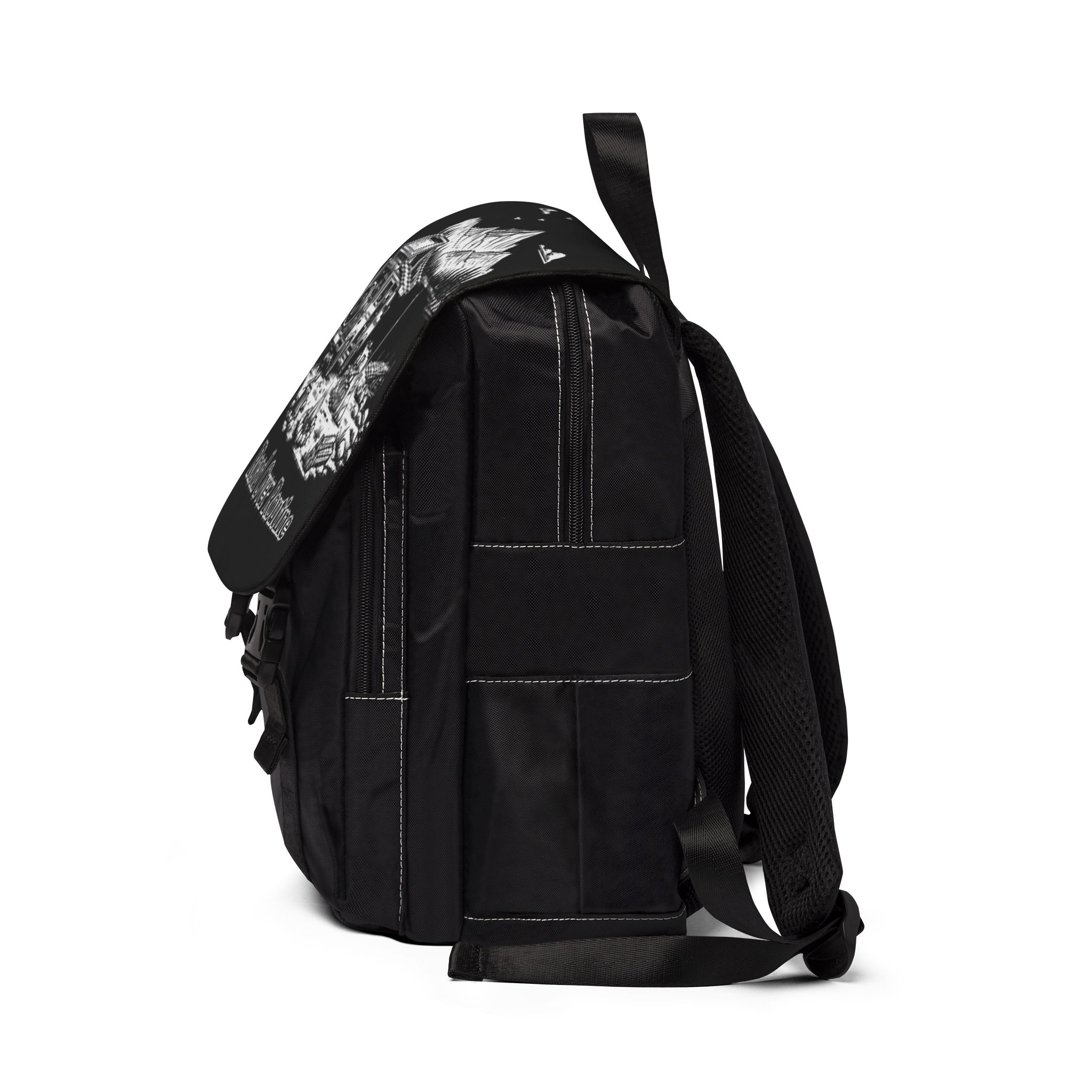 Unisex Casual Shoulder Backpack — "Road Over Routine" Design Minimal-Line
