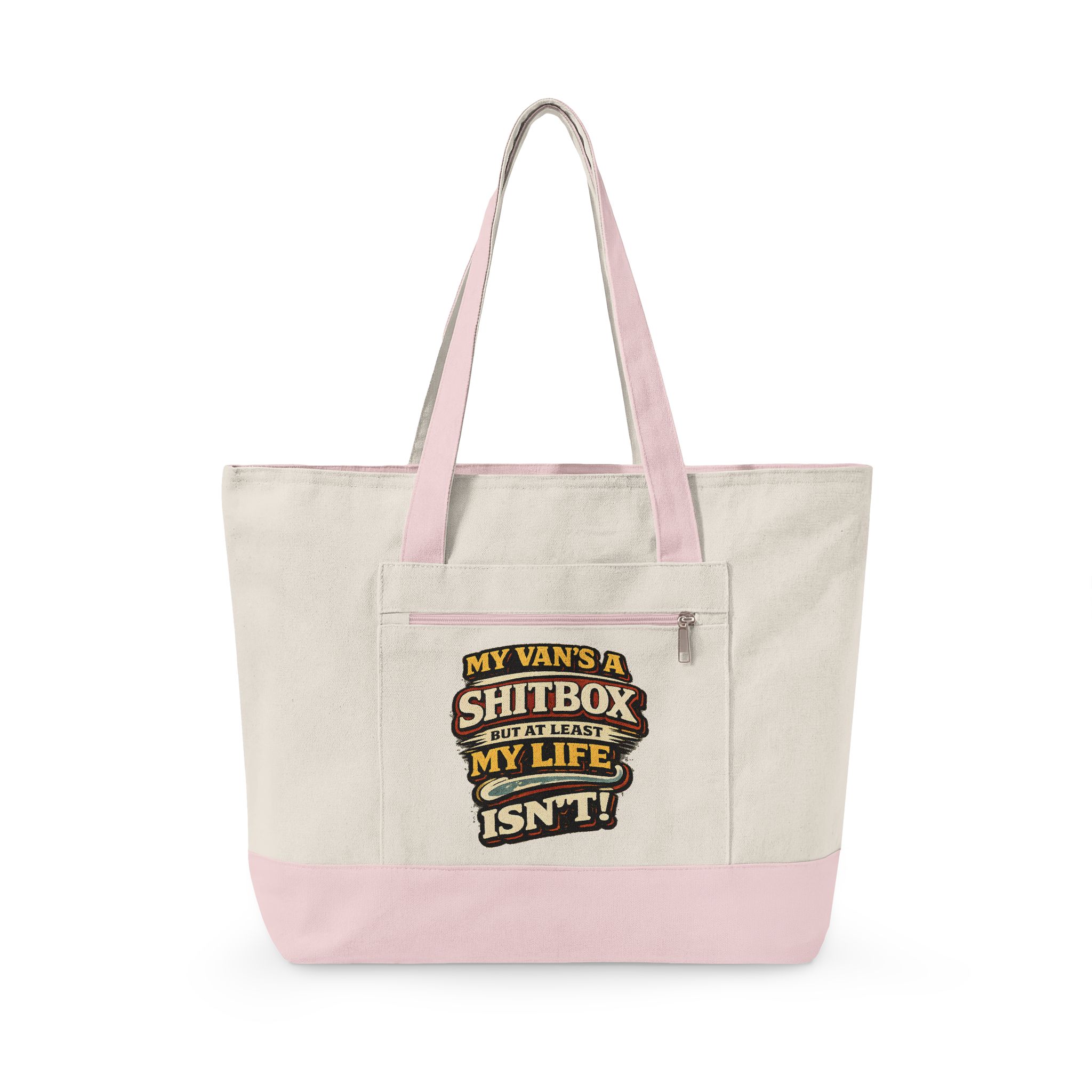 17380063873841191096_2048.jpeg Zippered Canvas Tote — "My Vans A Shitbox" (Design F**K-Line)