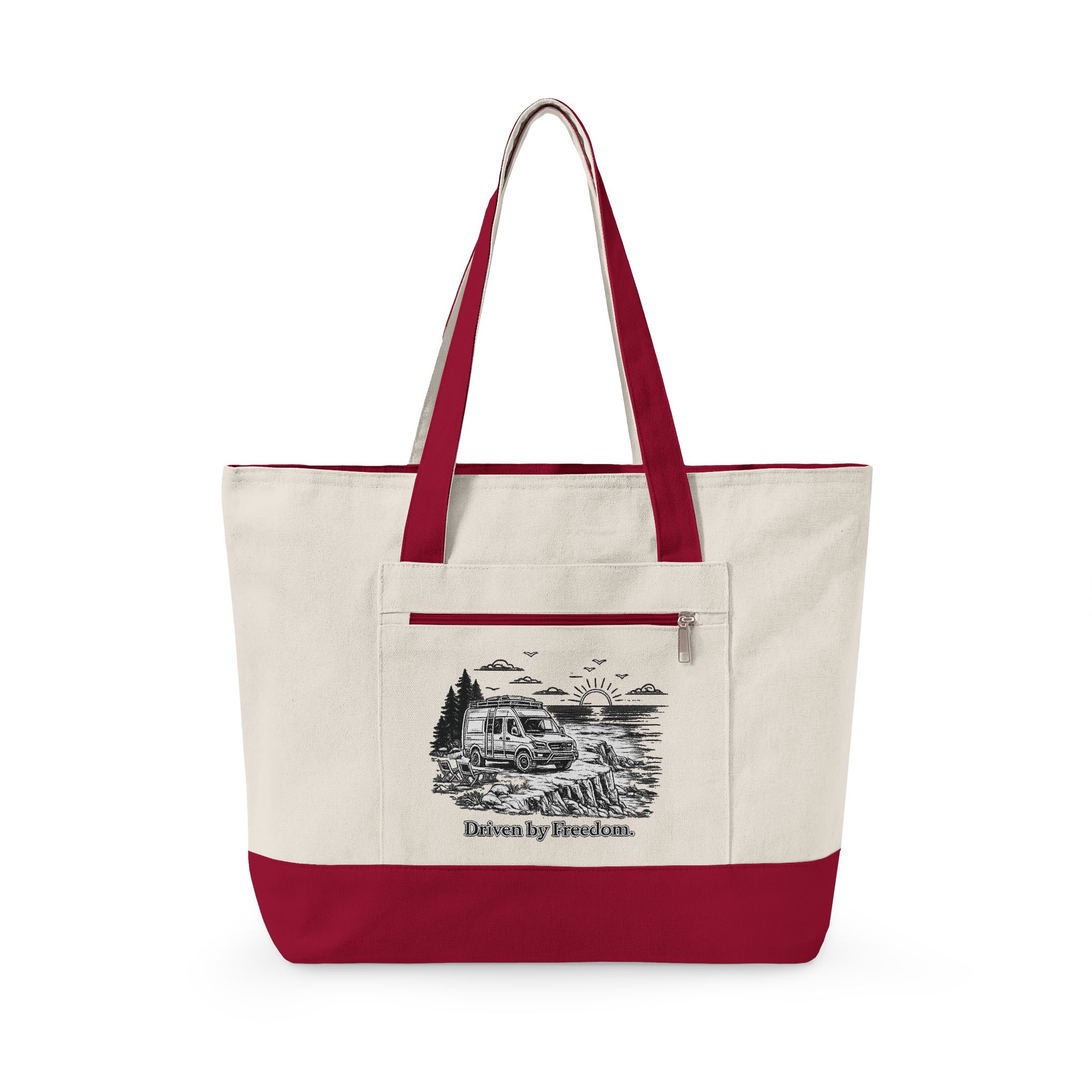 1759830917863070094_2048.jpeg Zippered Canvas Tote — "Drive By Freedom" (Design Minimal-Line)