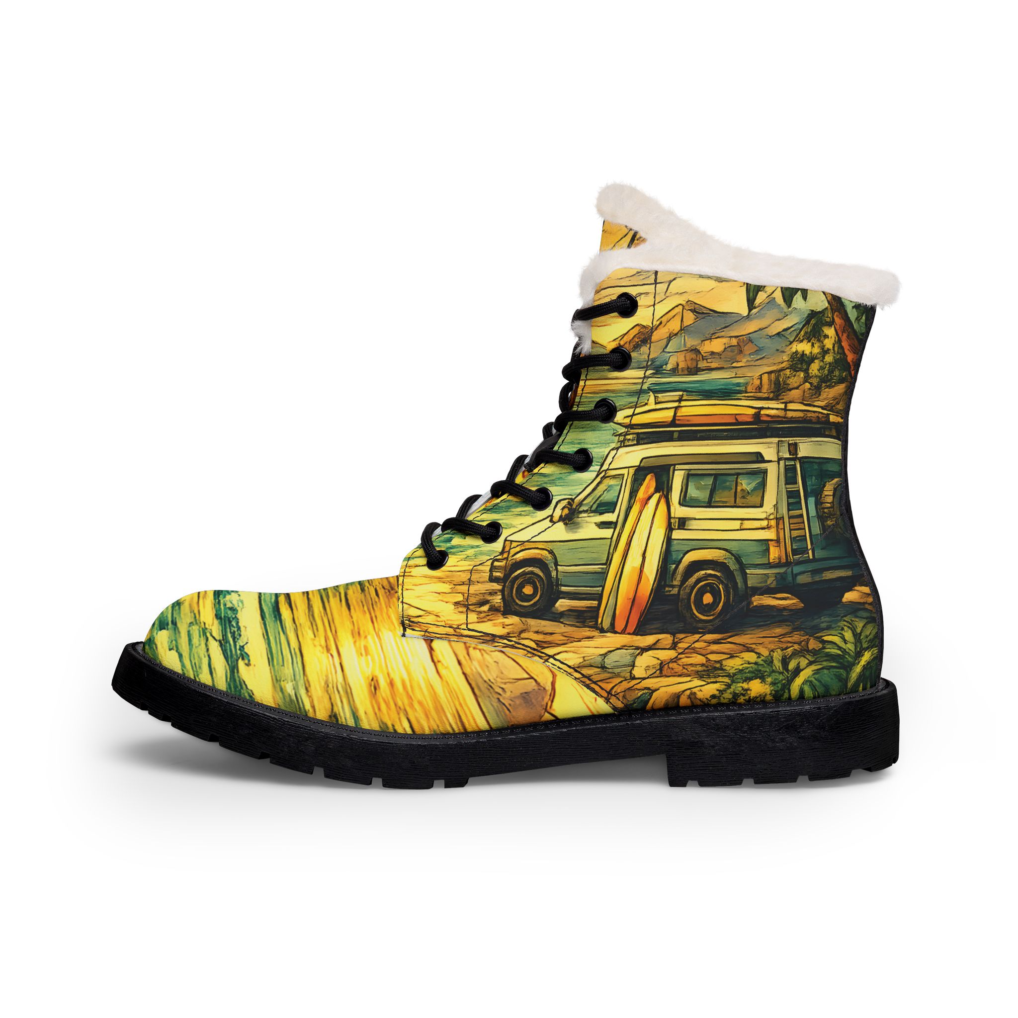 Women's Fur and Leather Boots — Women's RV Boots (Cubic-Line)