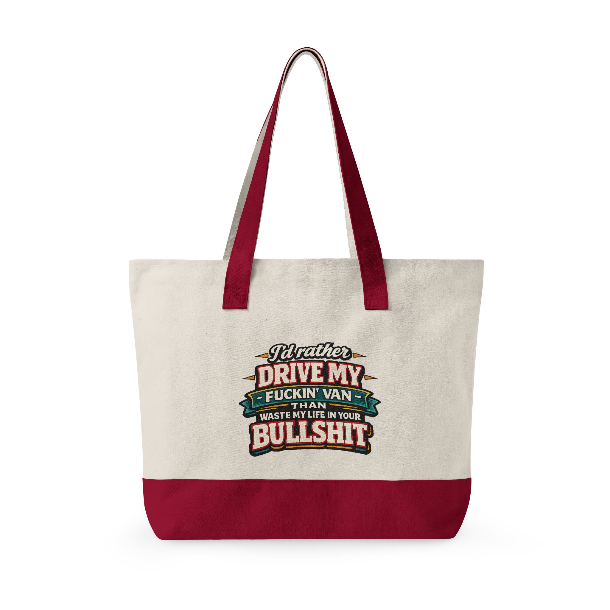 17918638744650844441_2048.jpeg Zippered Canvas Tote — "I d Rather Drive My Fuckin Van" (Design F**K-Line)
