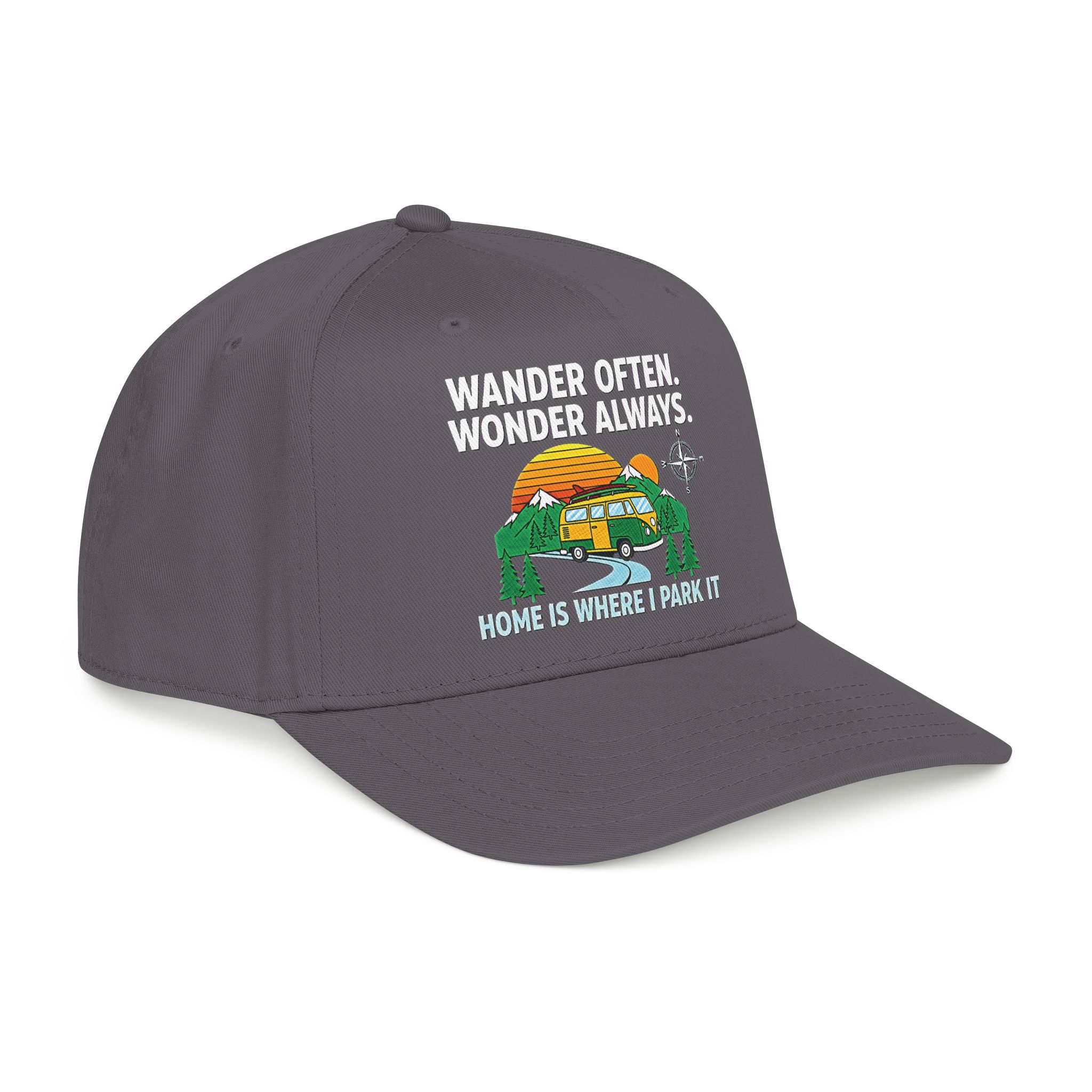 Baseball Cap — "Fueled by Exploration" Adventure Is My Compass Camper Hat