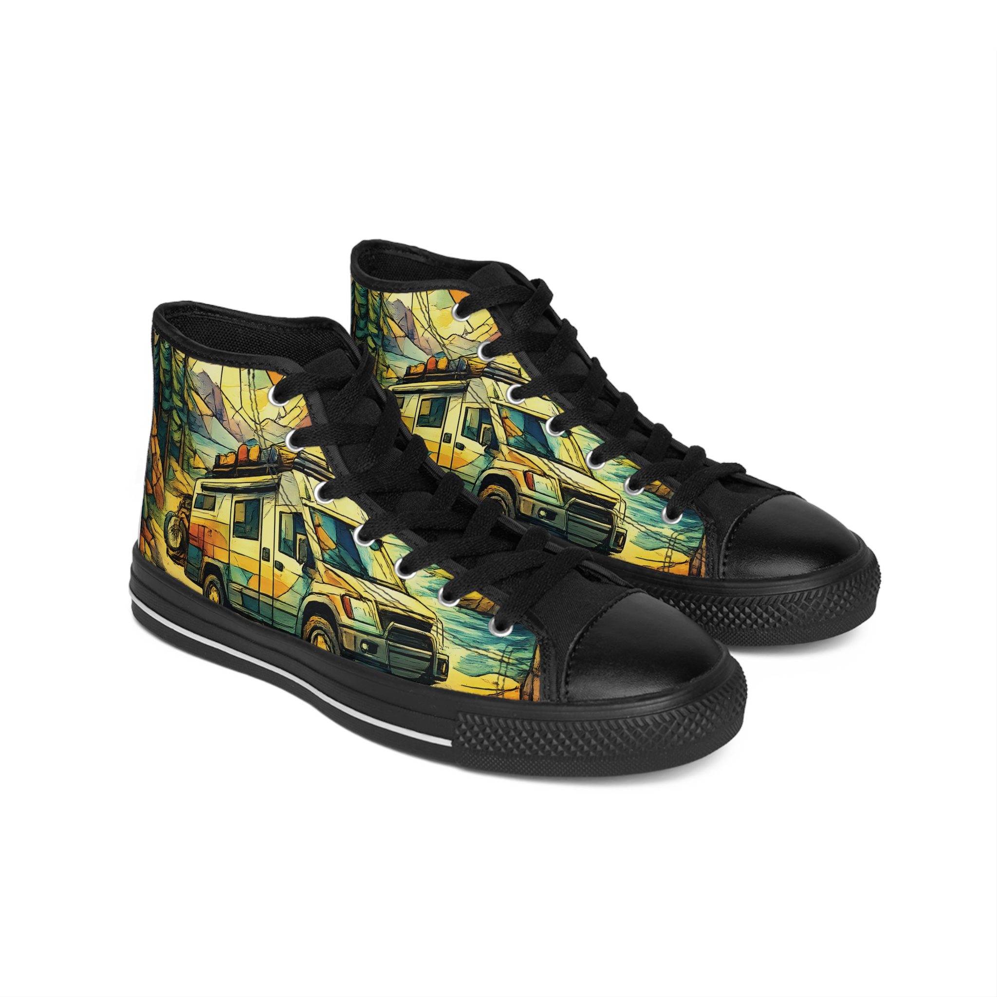 18022494817851284672_2048.jpeg Men's High Top Sneakers — Ford Camper Shoes (Design Cubic-Line)