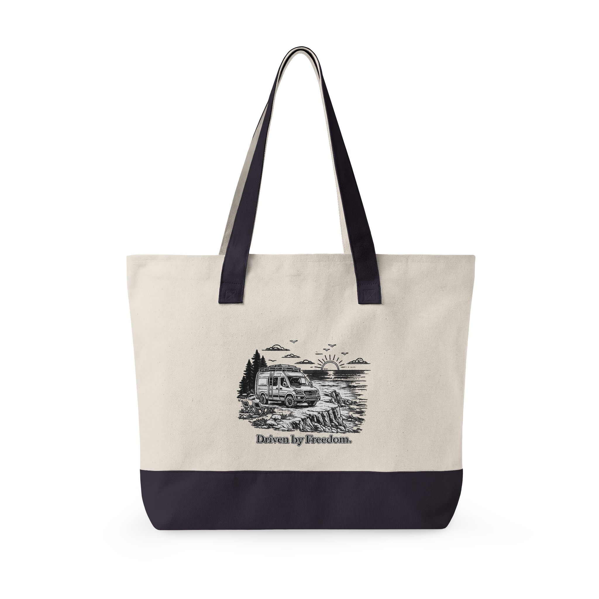 18030307720582524716_2048.jpeg Zippered Canvas Tote — "Drive By Freedom" (Design Minimal-Line)