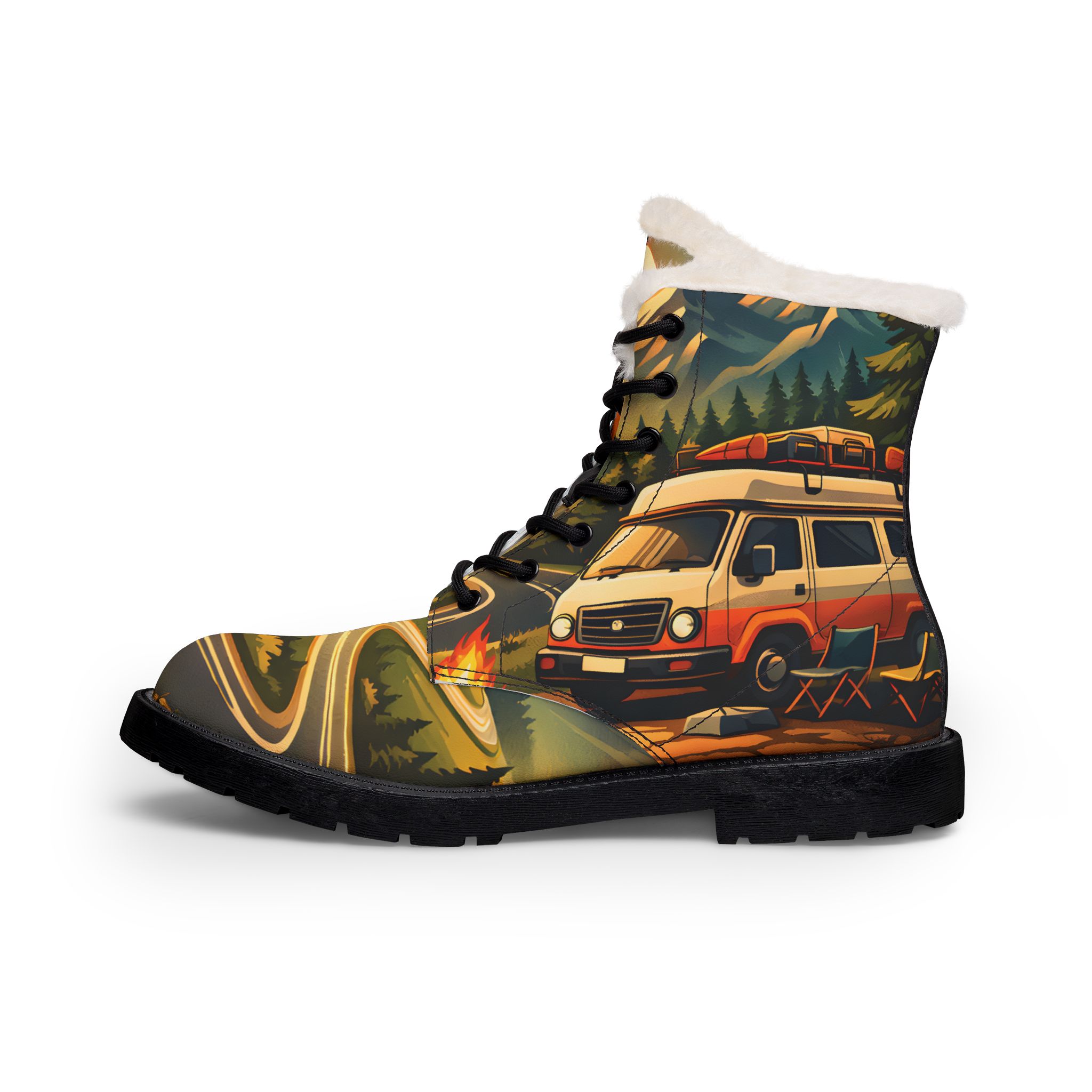 18072508307084072004_2048.jpeg Women's Fur and Leather Boots — Orange Camper Boots (Scenic-Line)