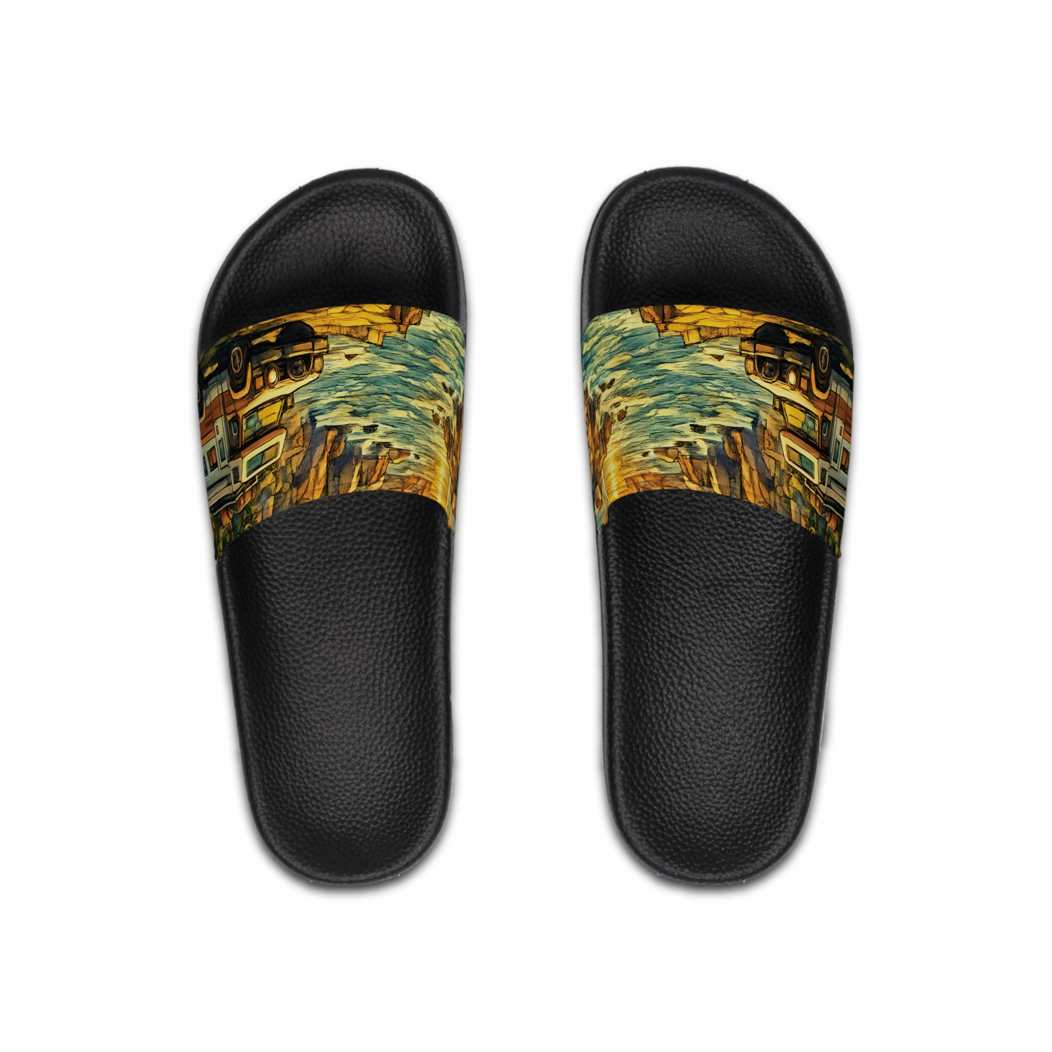18098749757983249332_2048.jpeg Men's Slide Sandals — Vintage RV Vibes for Men (Cubic-Line)