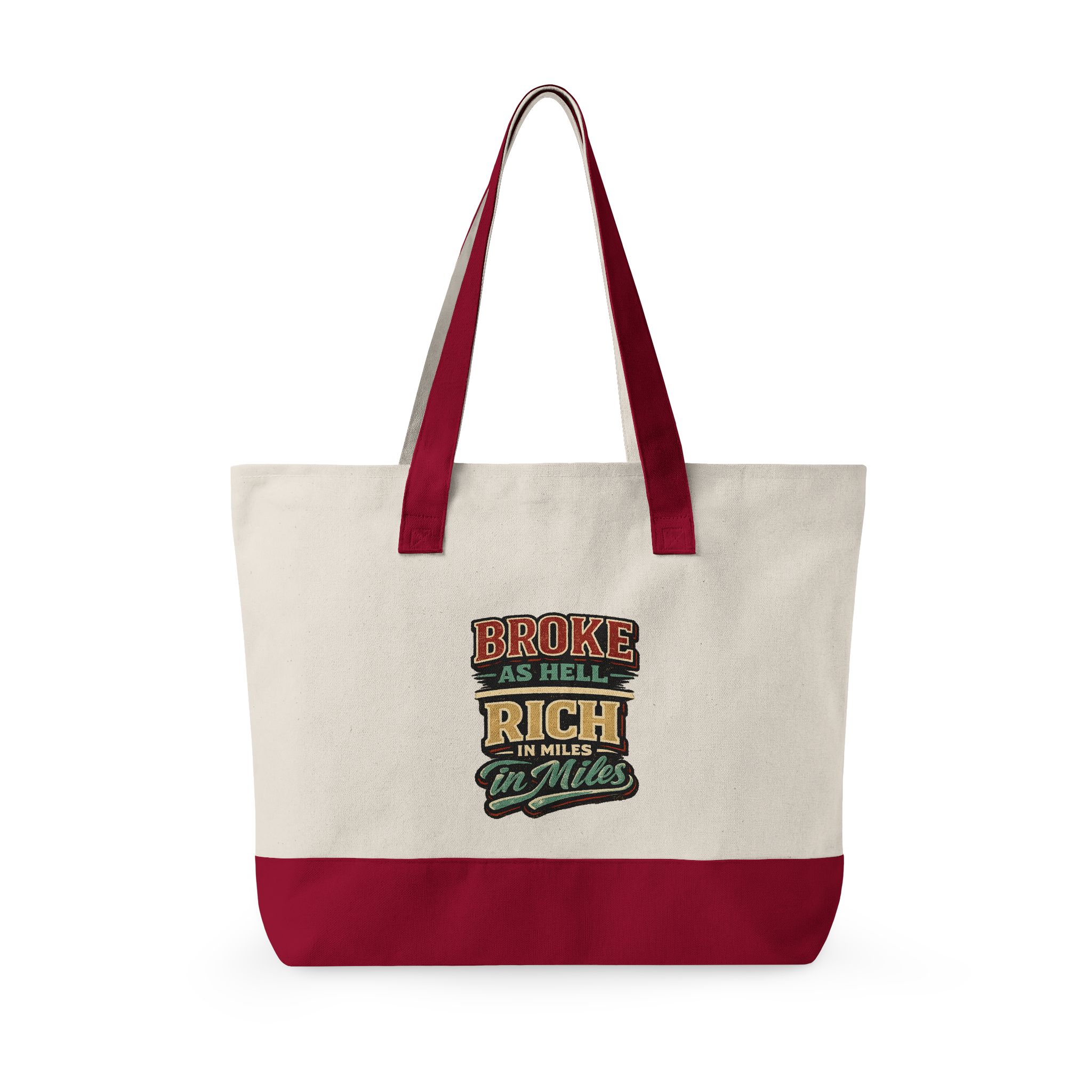 Zippered Canvas Tote — "Broke As Hell" (Design F**K-Line)