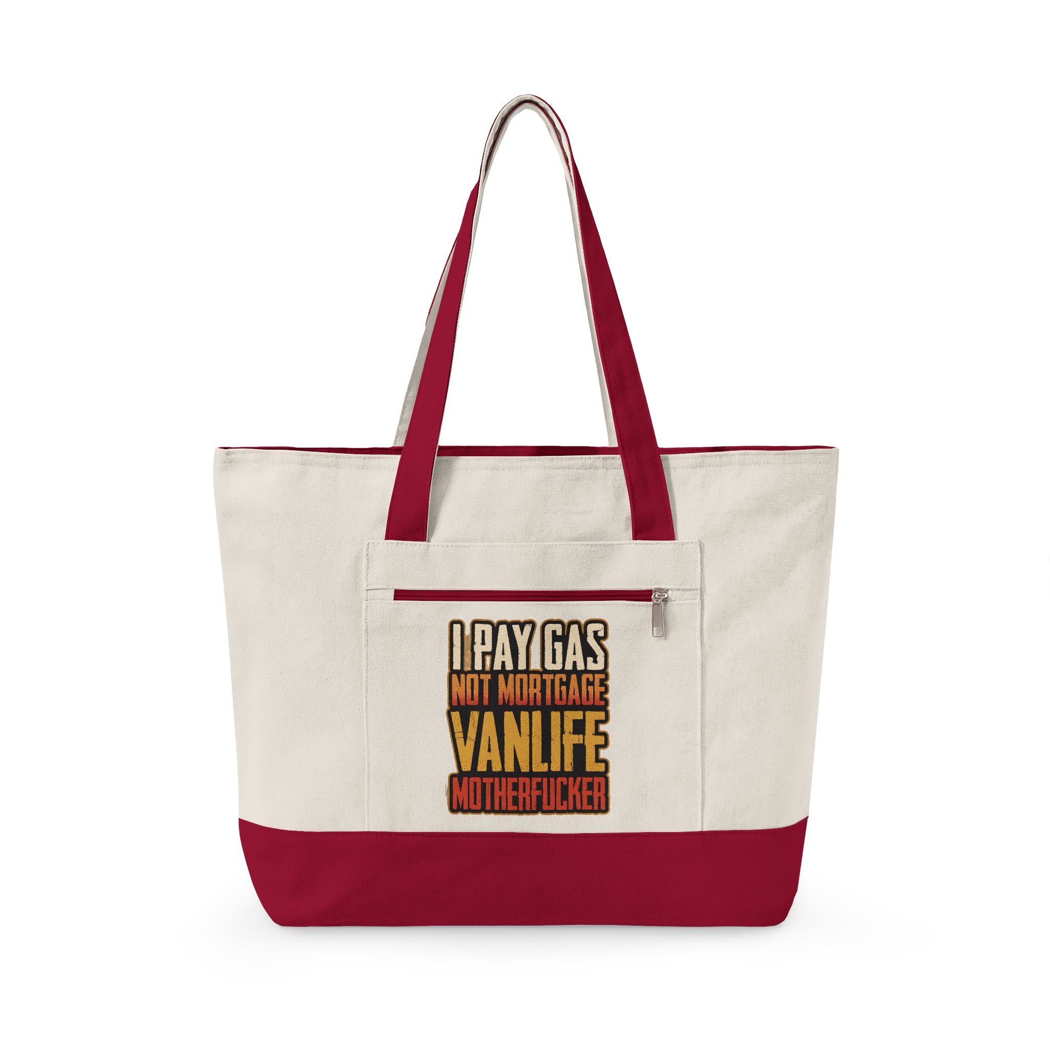 1859293772257684567_2048.jpeg Zippered Canvas Tote — "I Pay Gas Not Mortgage" (Design F**K-Line)