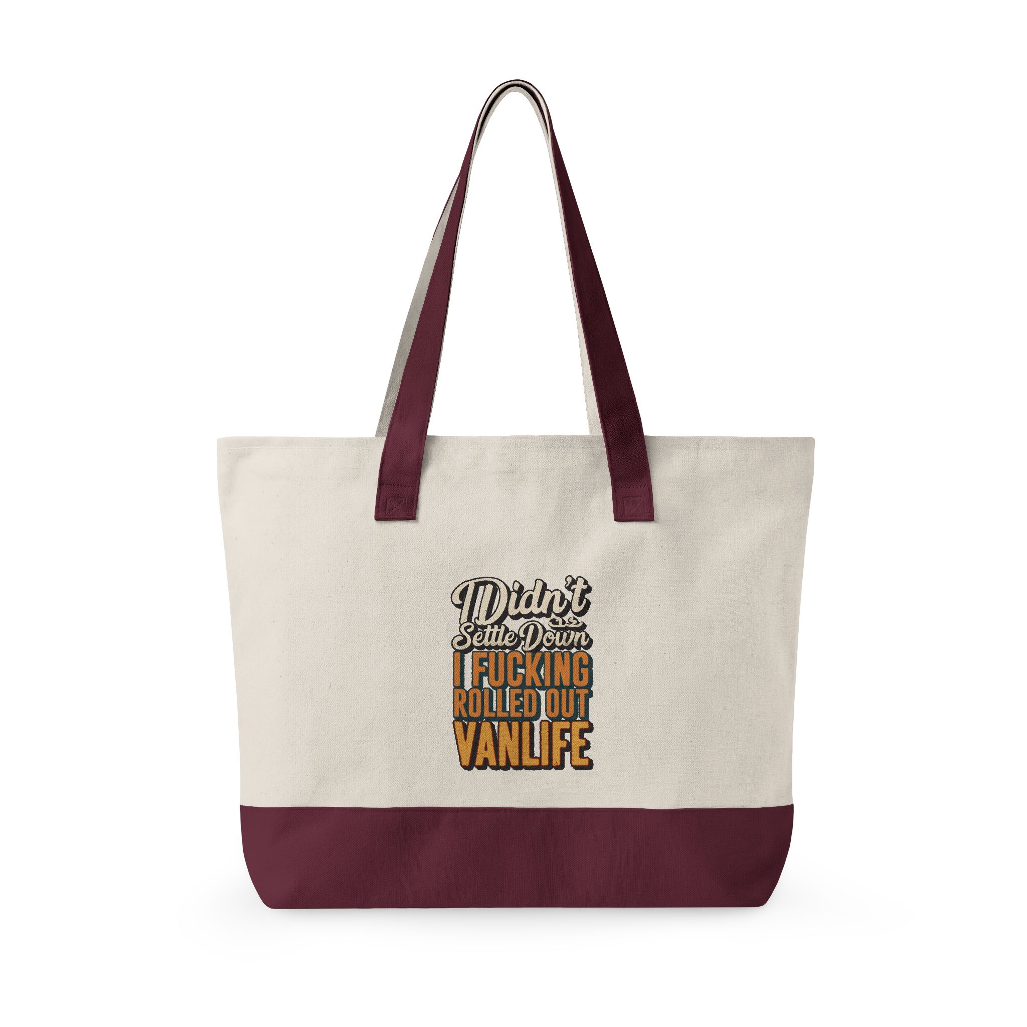 2120411249997675879_2048.jpeg Zippered Canvas Tote — "I didnt Settle Down" (Design F**K-Line)