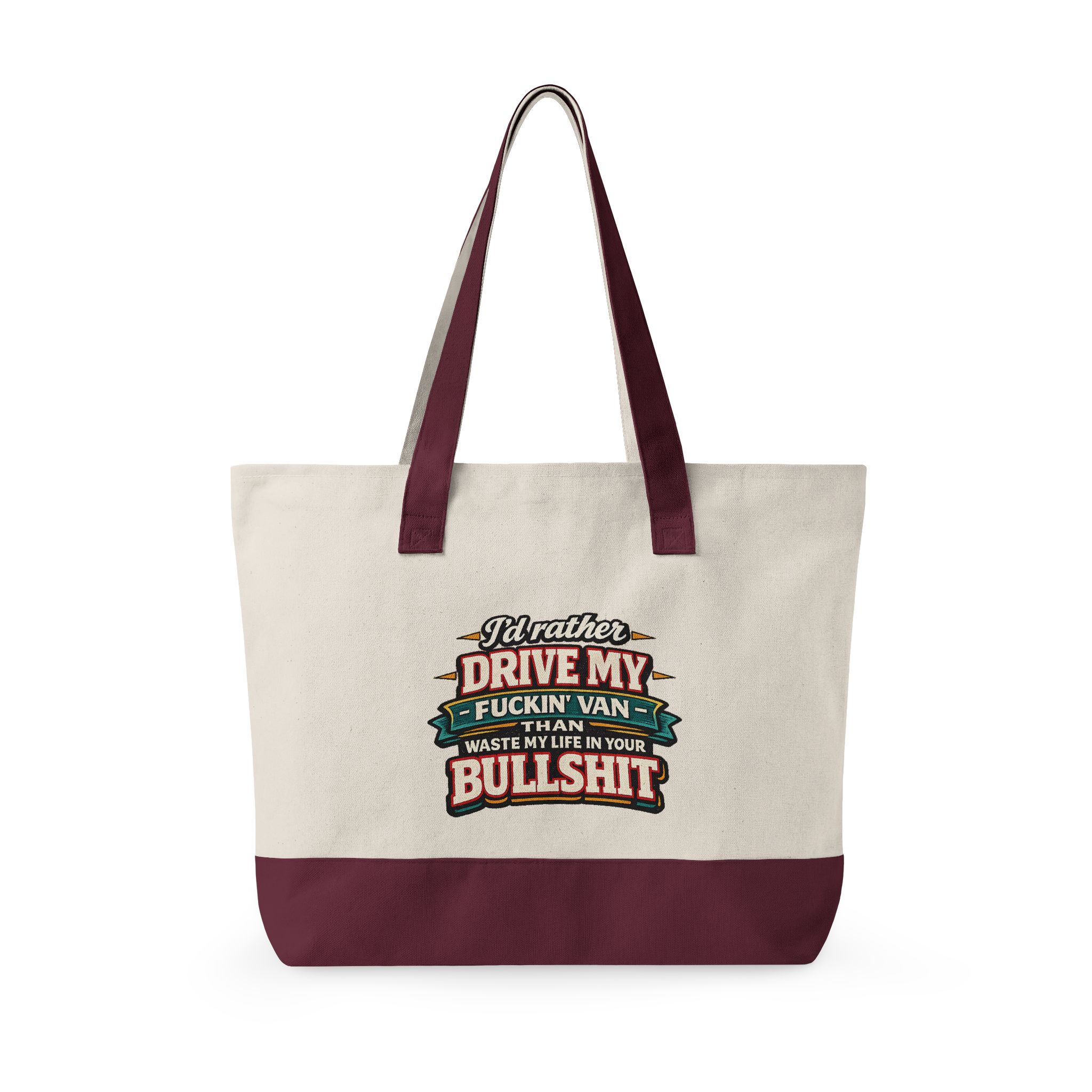 2129569957772314334_2048.jpeg Zippered Canvas Tote — "I d Rather Drive My Fuckin Van" (Design F**K-Line)