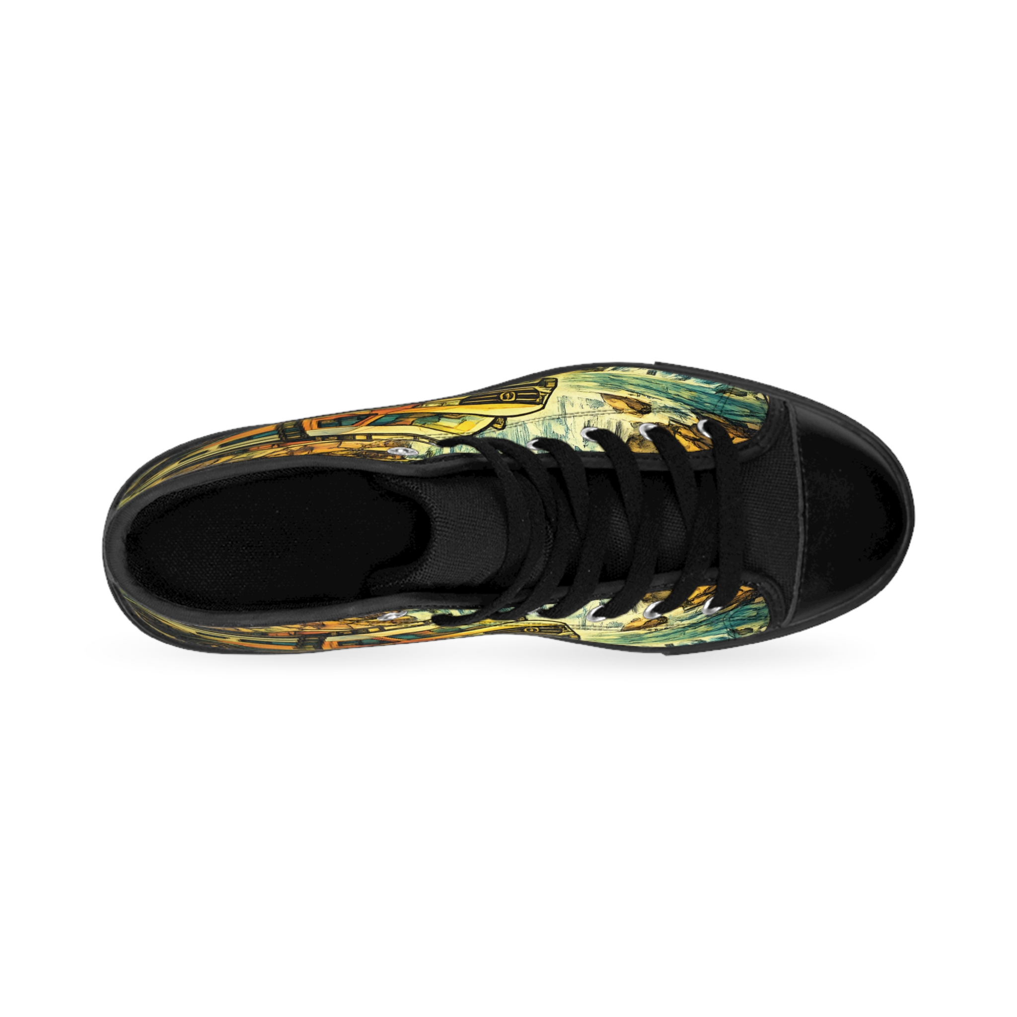 Men's High Top Sneakers — VW RV Roadtrip Shoes (Design Cubic-Line)
