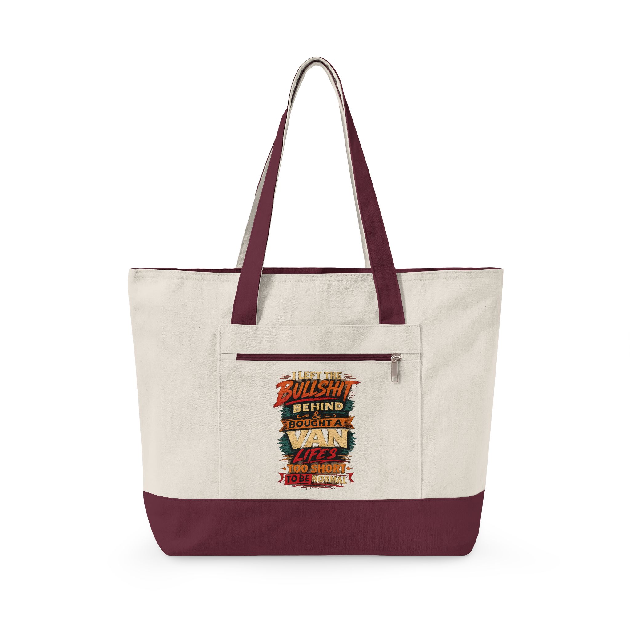 Zippered Canvas Tote — "I Left The Bullshit" (Design F**K-Line)