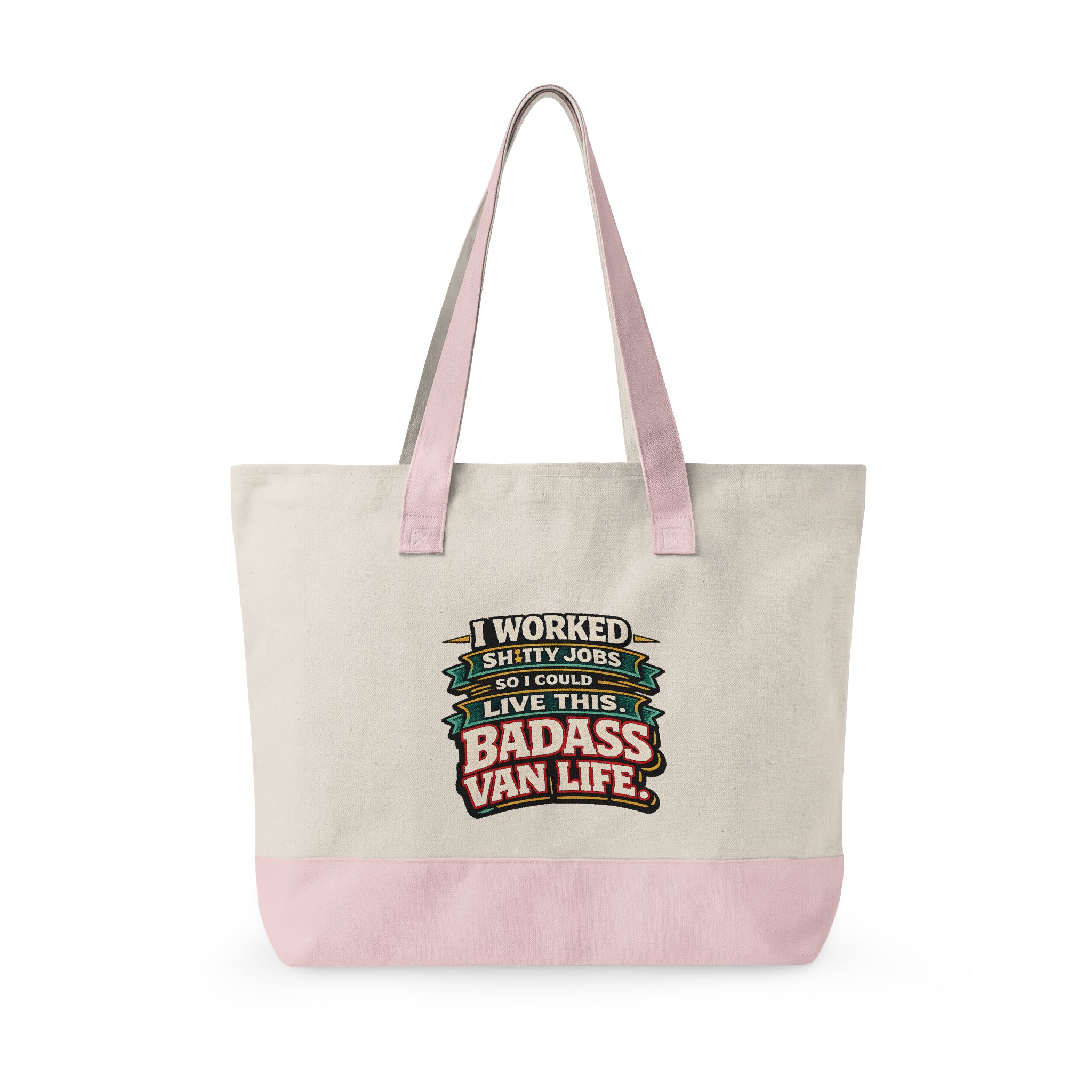 248580716354983659_2048.jpeg Zippered Canvas Tote — "I worked Shitty Jobs" (Design F**K-Line)