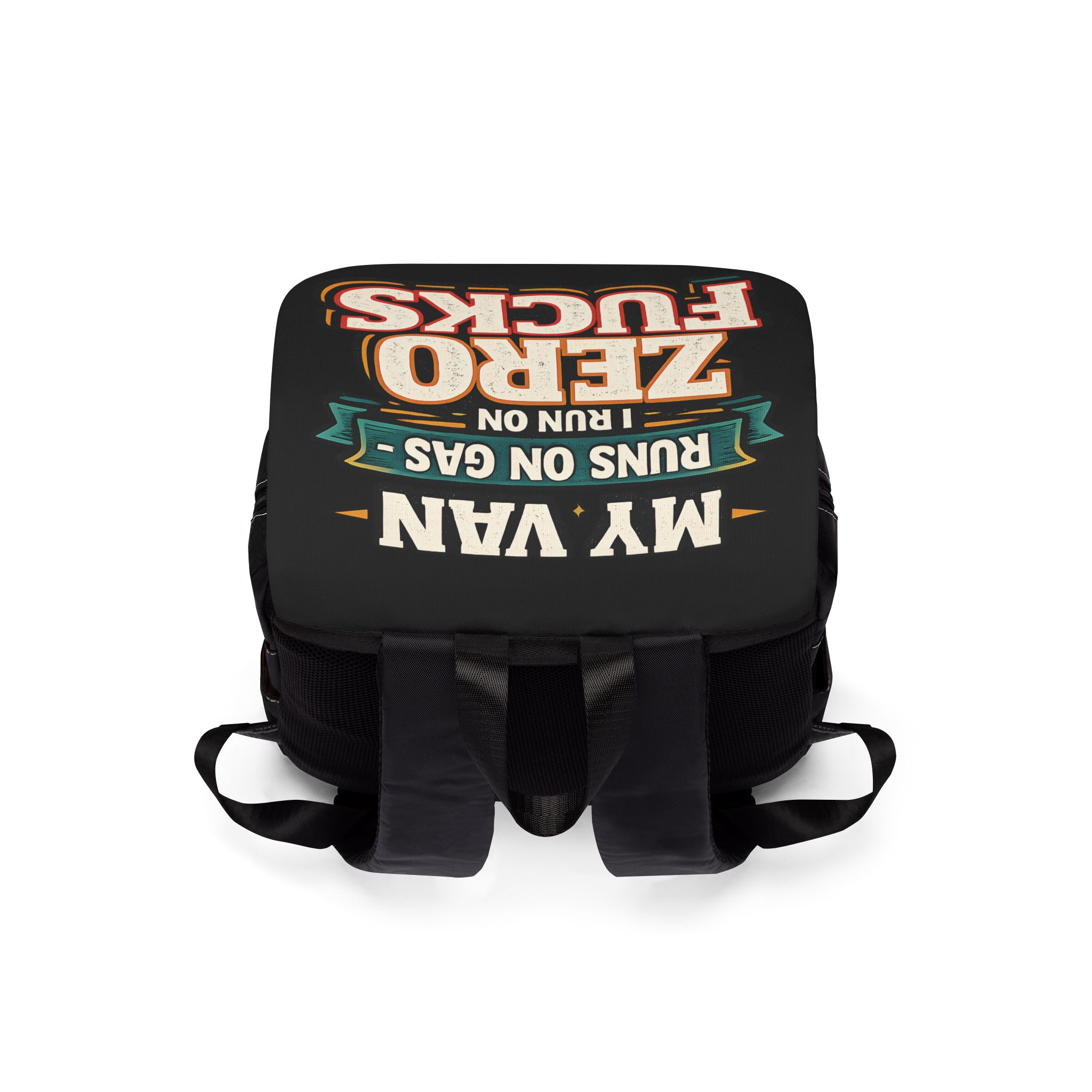 2537173389638160310_2048.jpeg Unisex Casual Shoulder Backpack — "My Van Runs On Gas" Design F**K-Line
