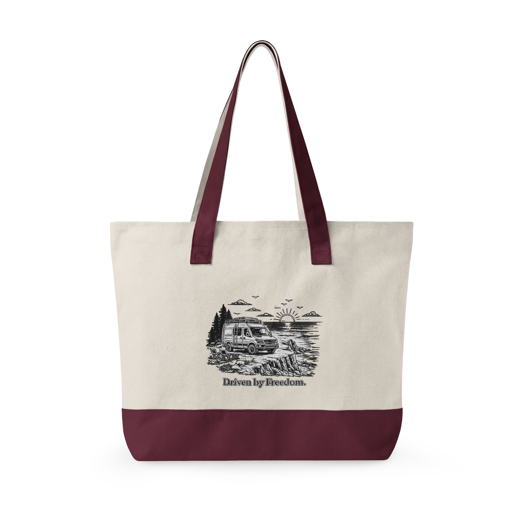 2572722706072038097_2048.jpeg Zippered Canvas Tote — "Drive By Freedom" (Design Minimal-Line)