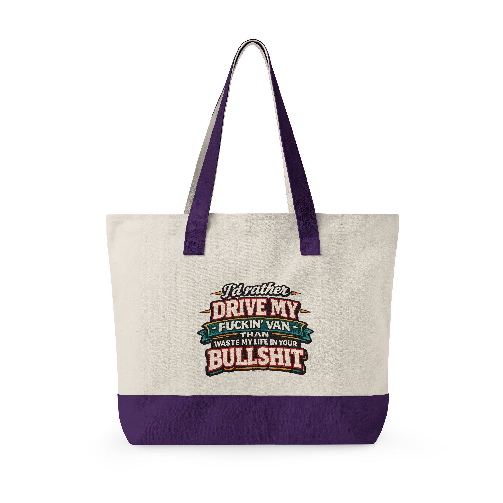 2634435103676055004_2048.jpeg Zippered Canvas Tote — "I d Rather Drive My Fuckin Van" (Design F**K-Line)