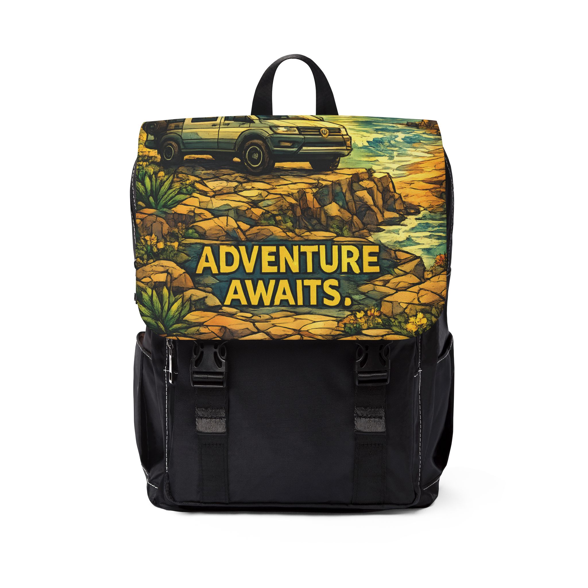 2670502750600646965_2048.jpeg Unisex Casual Shoulder Backpack — "Adventure Awaits" Design Cubic-Line