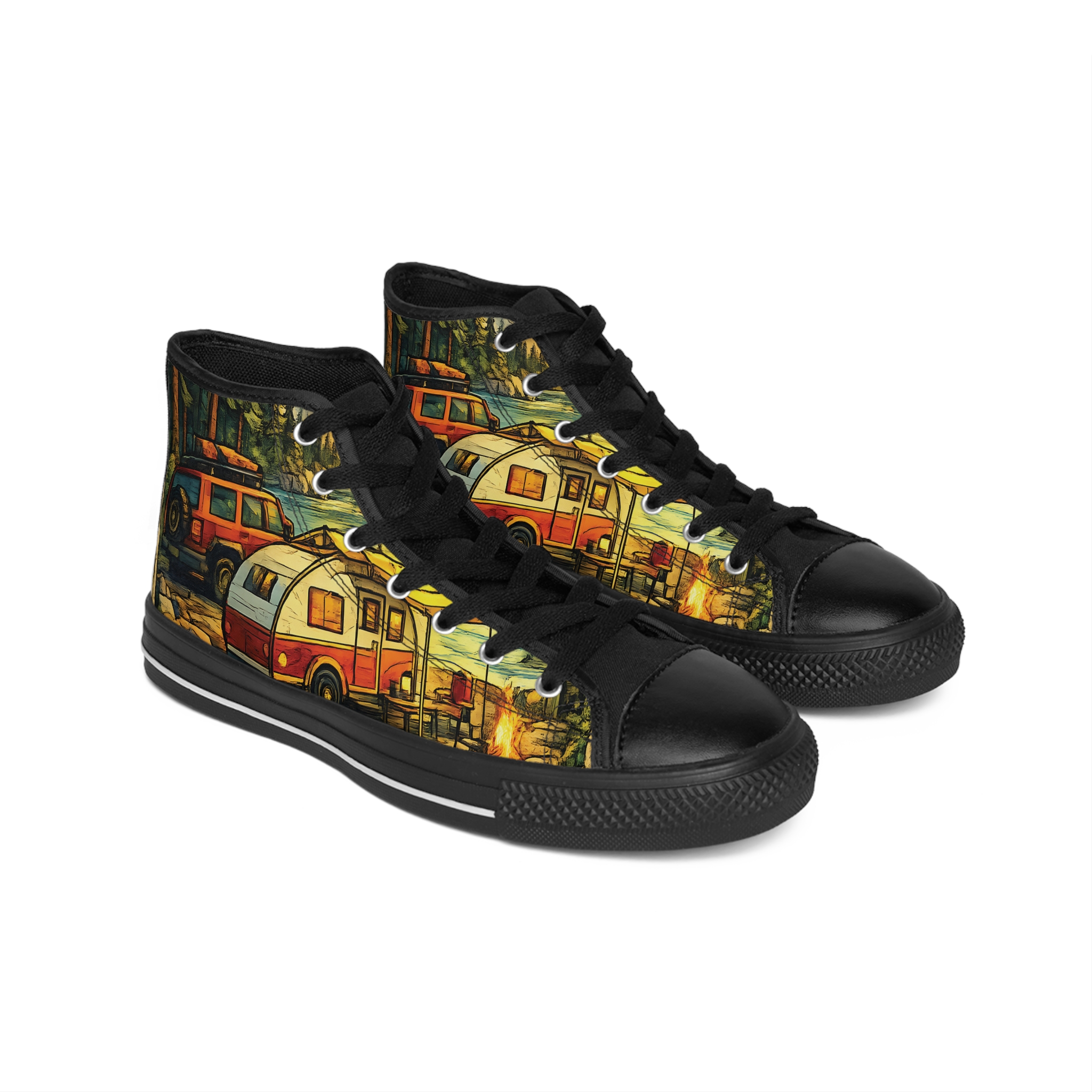 2856504377403369466_2048.jpeg Men's High Top Sneakers — Camper Roadtrip Shoes (Design Cubic-Line)