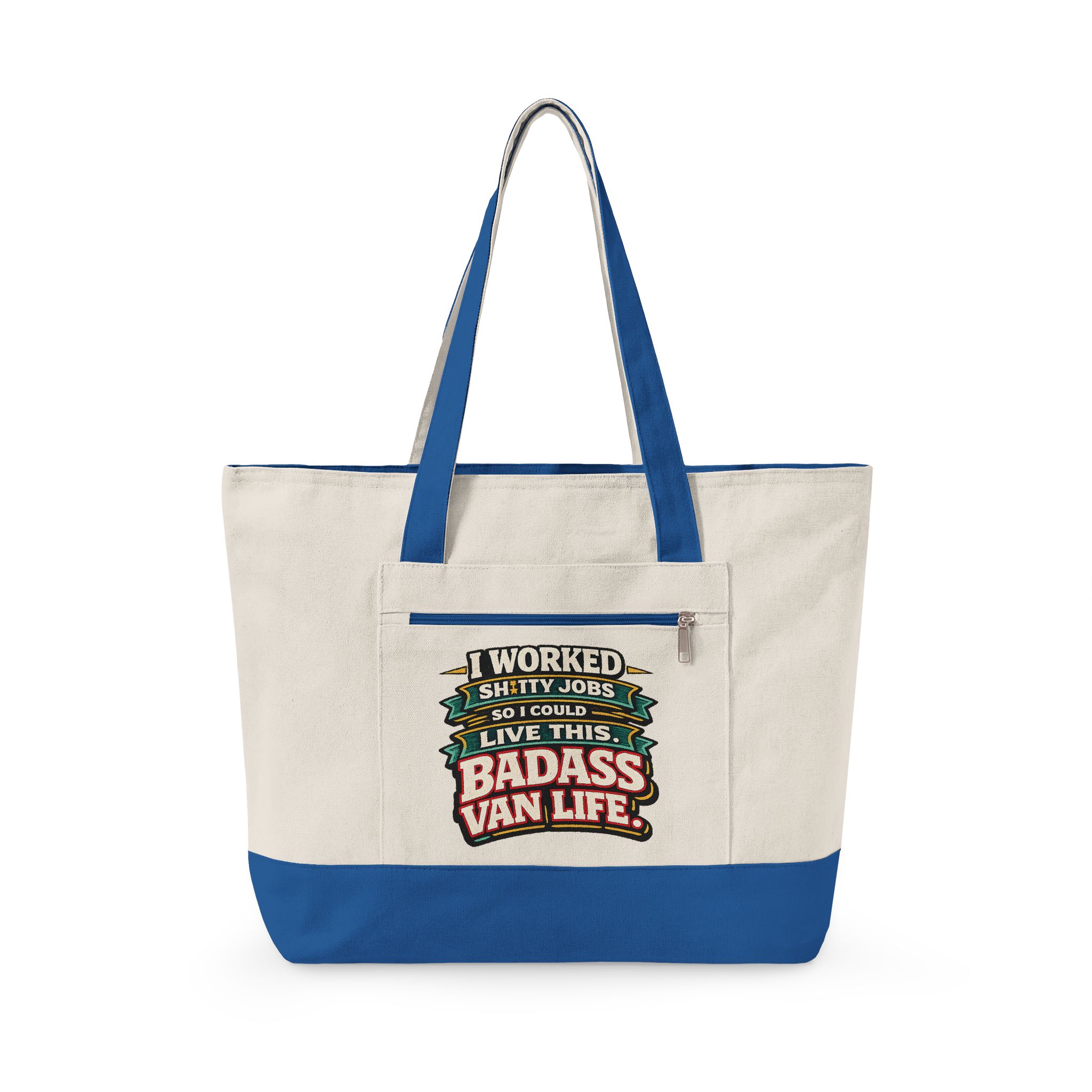 3031572977270018722_2048.jpeg Zippered Canvas Tote — "I worked Shitty Jobs" (Design F**K-Line)
