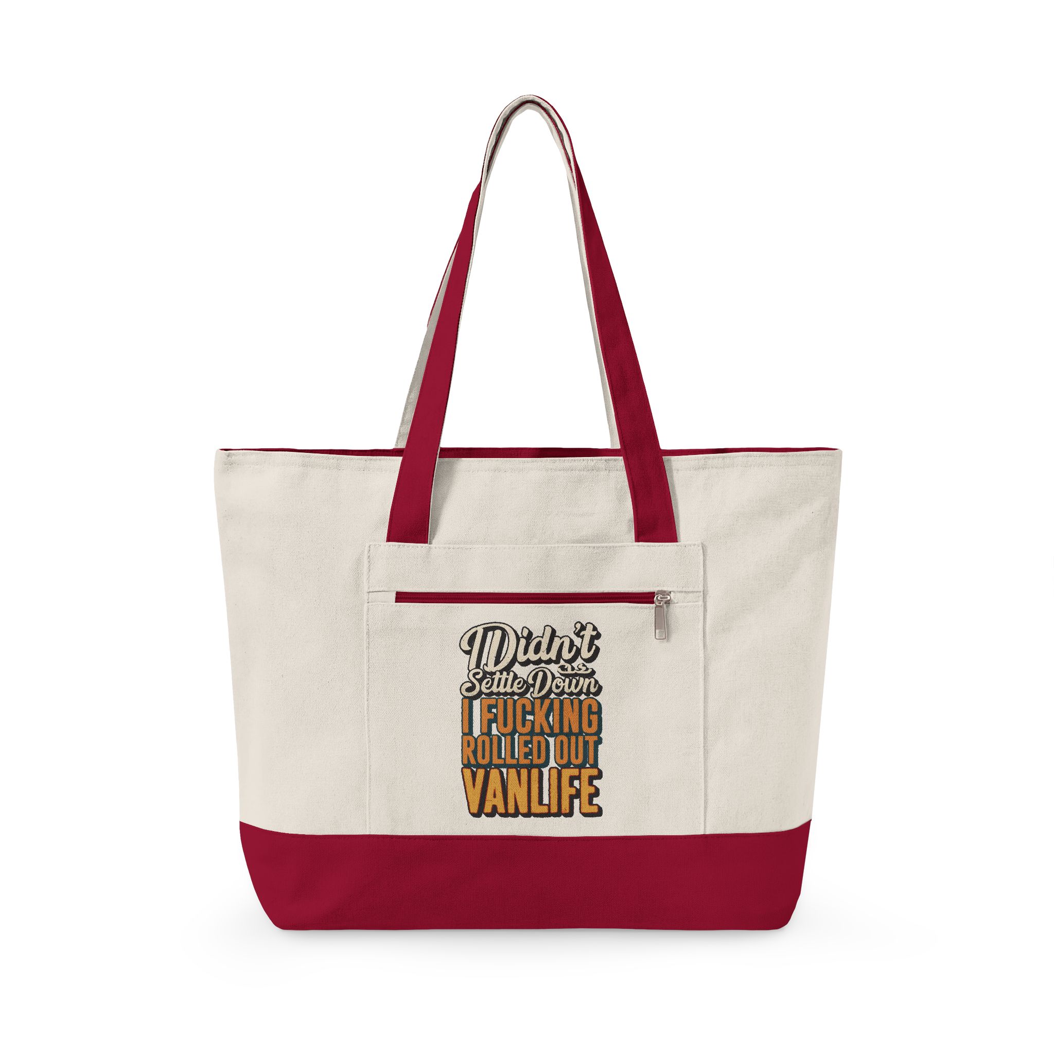 3058000600736369356_2048.jpeg Zippered Canvas Tote — "I didnt Settle Down" (Design F**K-Line)