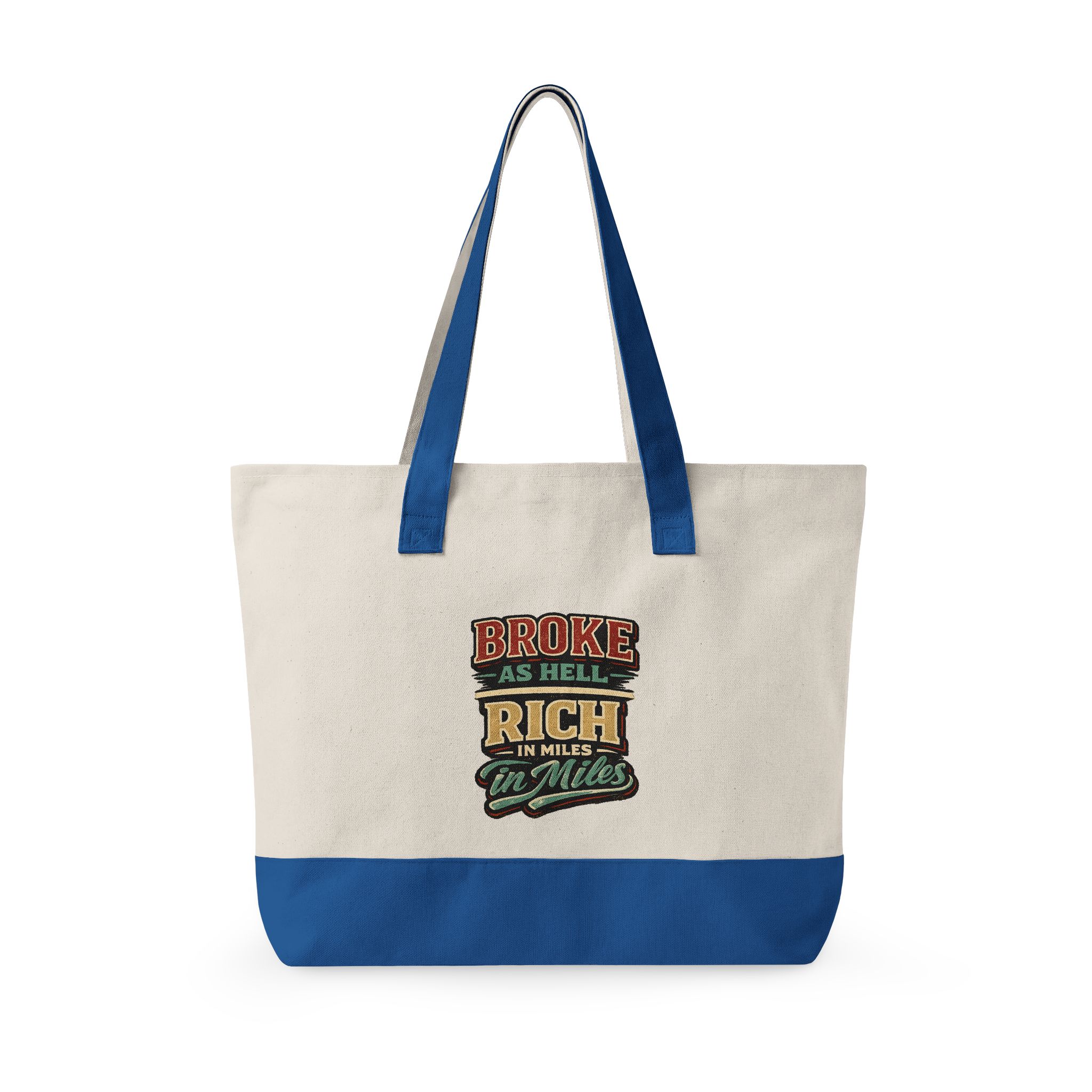 Zippered Canvas Tote — "Broke As Hell" (Design F**K-Line)