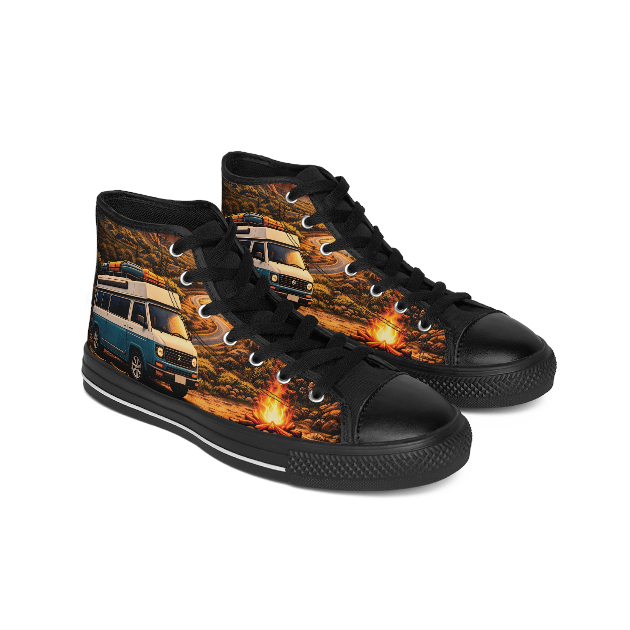 Men's High Top Sneakers — Blue Camper Shoes (Design "Scenic-Line")