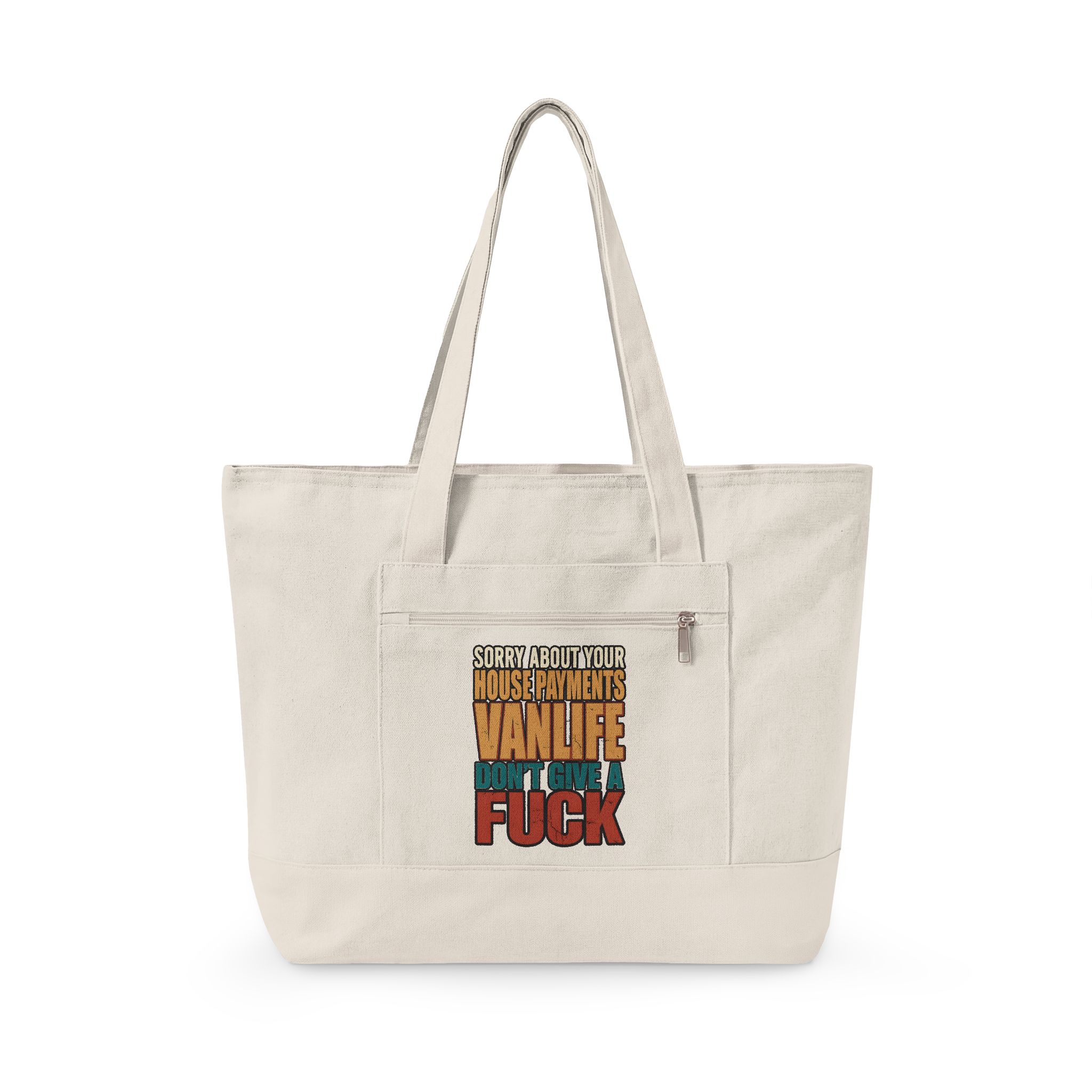 3519958774976356581_2048.jpeg Zippered Canvas Tote — "Sorry About Your House Payments" (Design F**K-Line)
