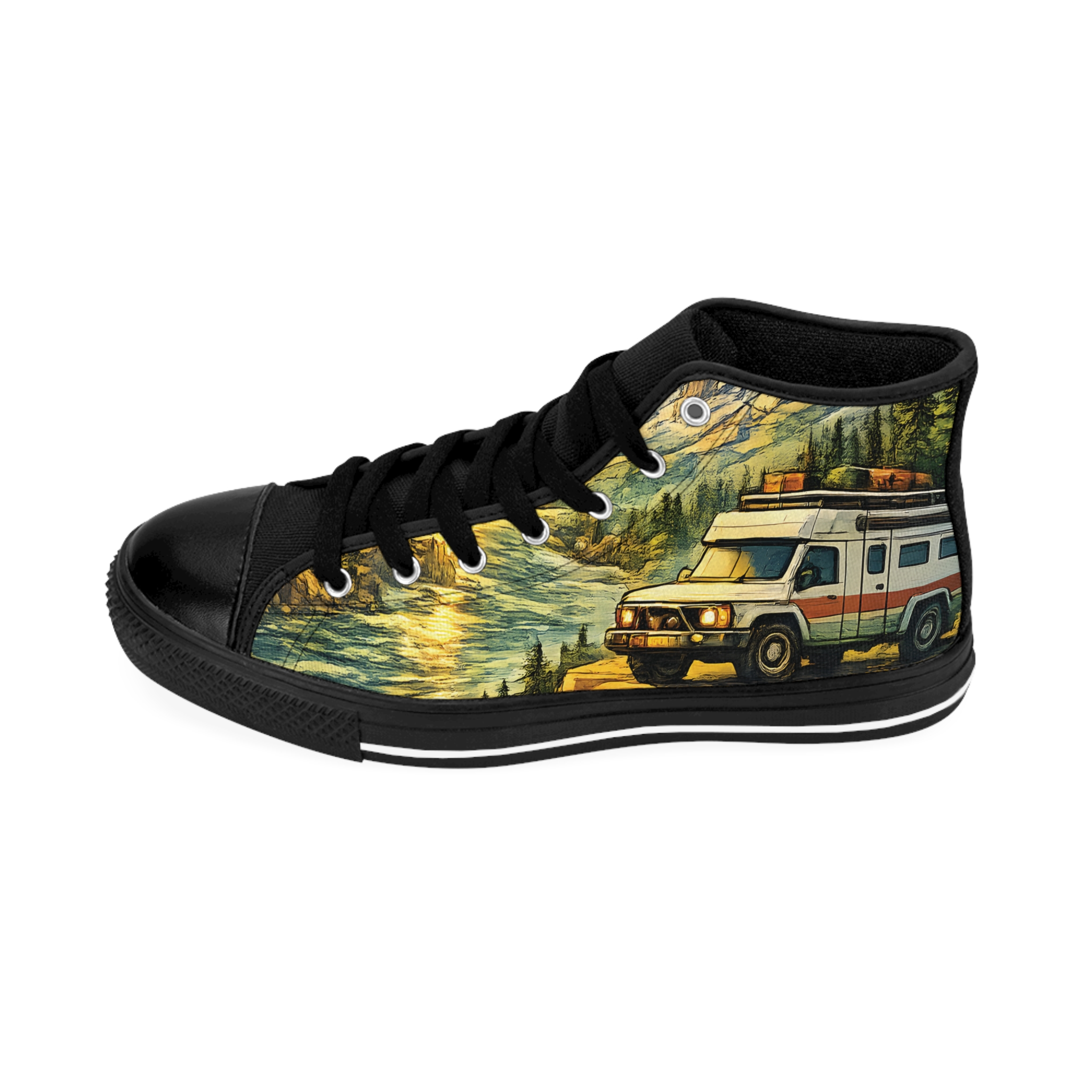 3536189681146554308_2048.jpeg Women's Classic Sneakers – Retro Camper Van Print (Cubic-Line)